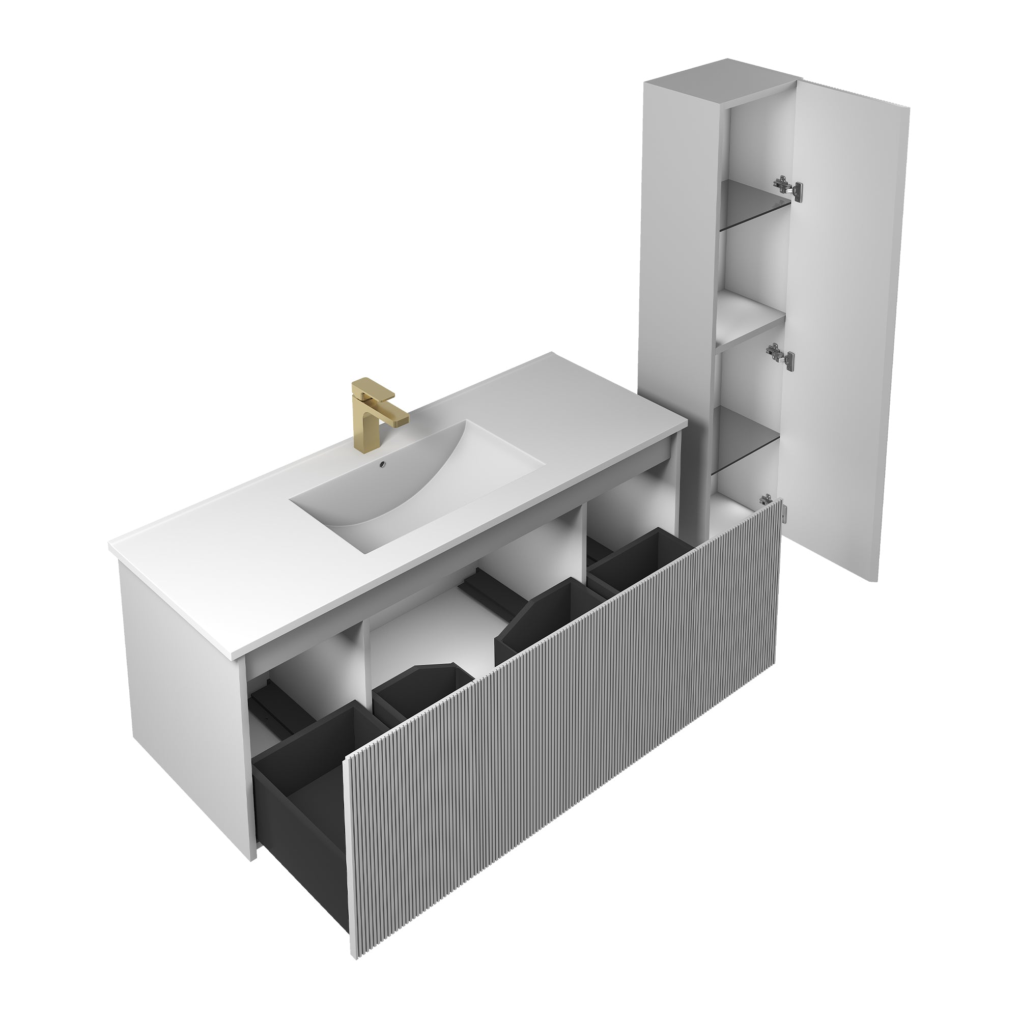 Positano 48'' Single Vanity ✔️Base Cabinet Only