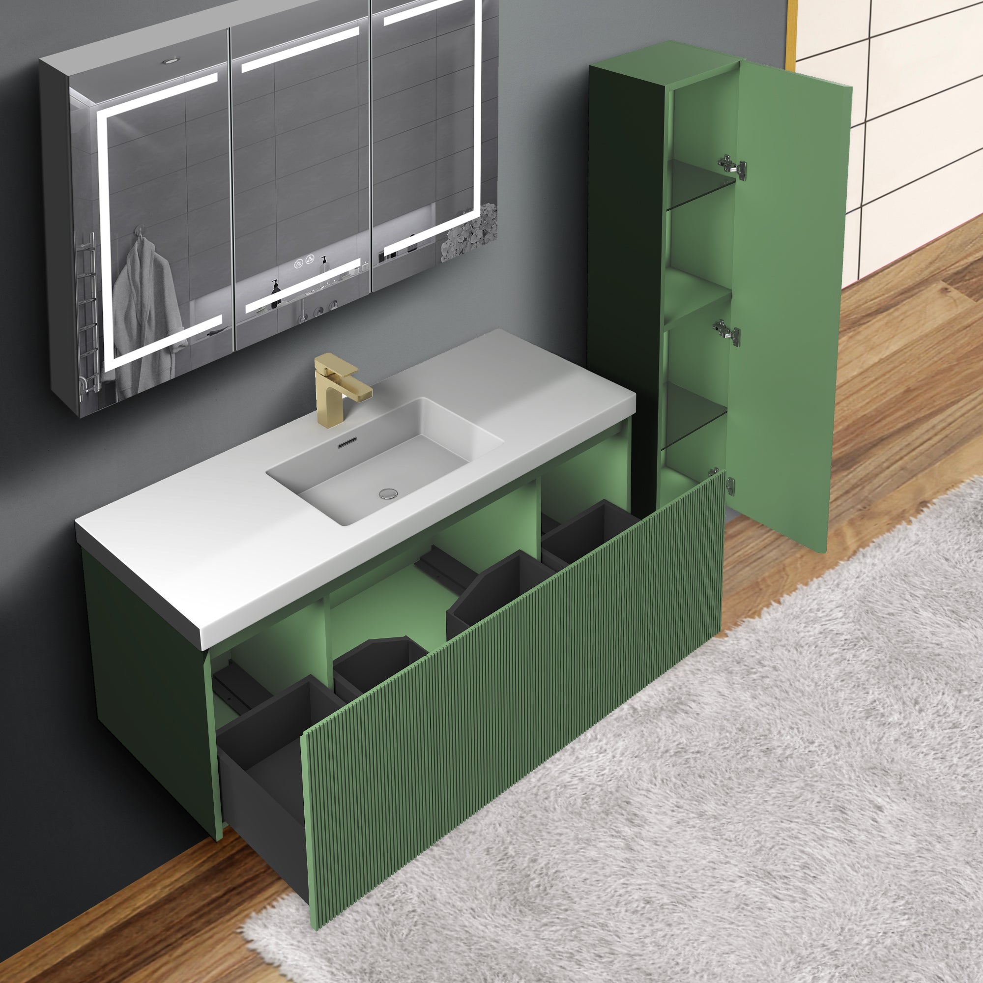 Positano 48'' Single Vanity ✔️Base Cabinet Only