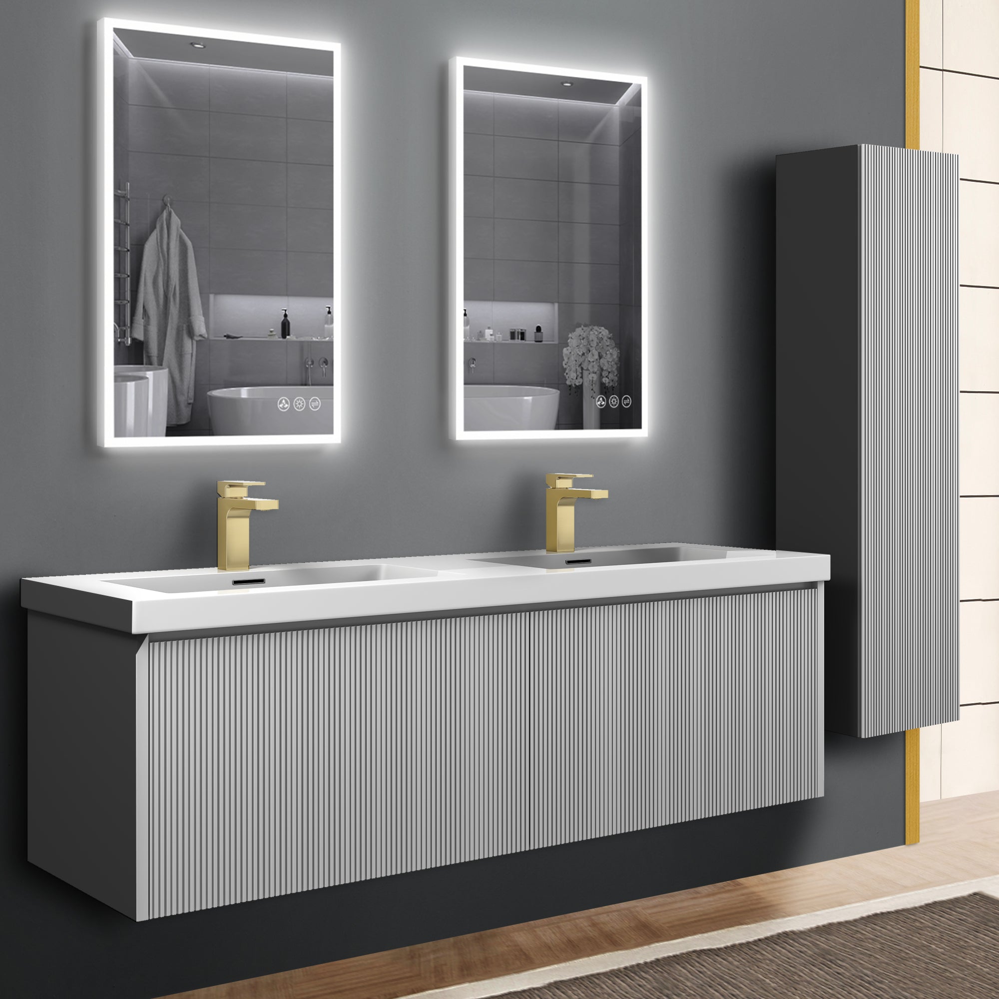 Positano 60'' Double Vanity✔️Base Cabinet Only