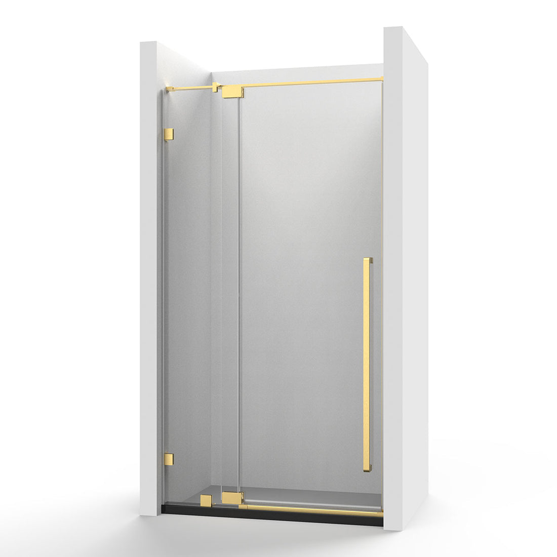 AH01 48in W. x 76in H. 3/8'' Frameless Hinged Shower Door