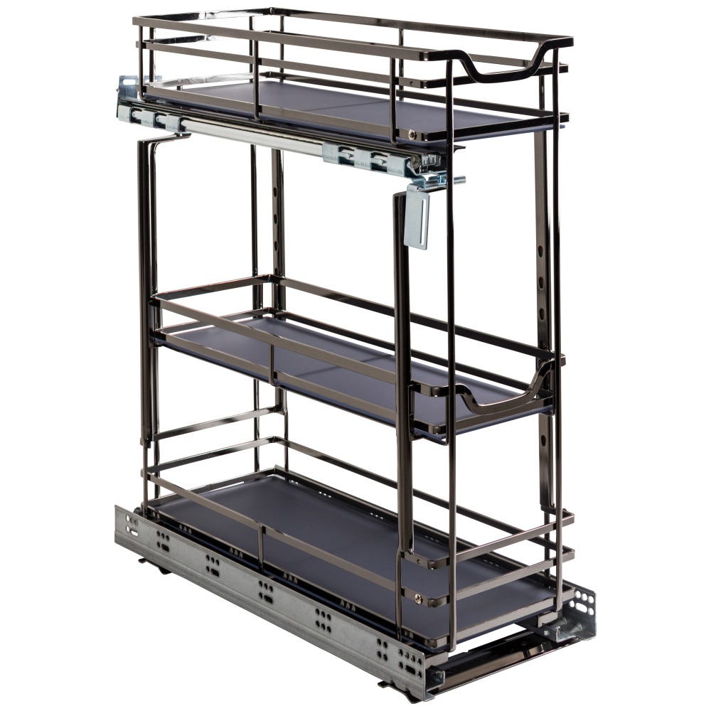 STORAGE WITH STYLE® Metal "No Wiggle" Base Pullout, Pre-assembled with Soft-close Slides