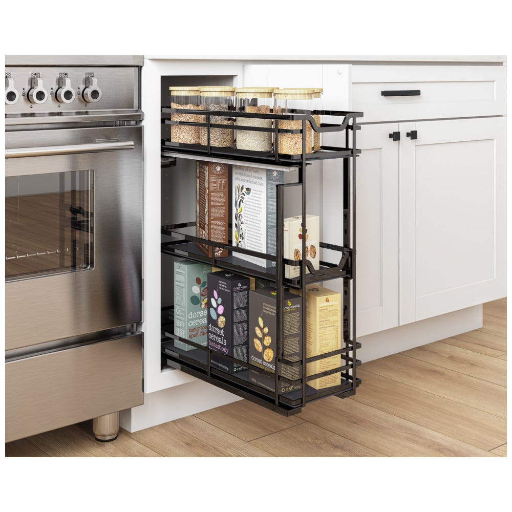 STORAGE WITH STYLE® Metal "No Wiggle" Base Pullout, Pre-assembled with Soft-close Slides