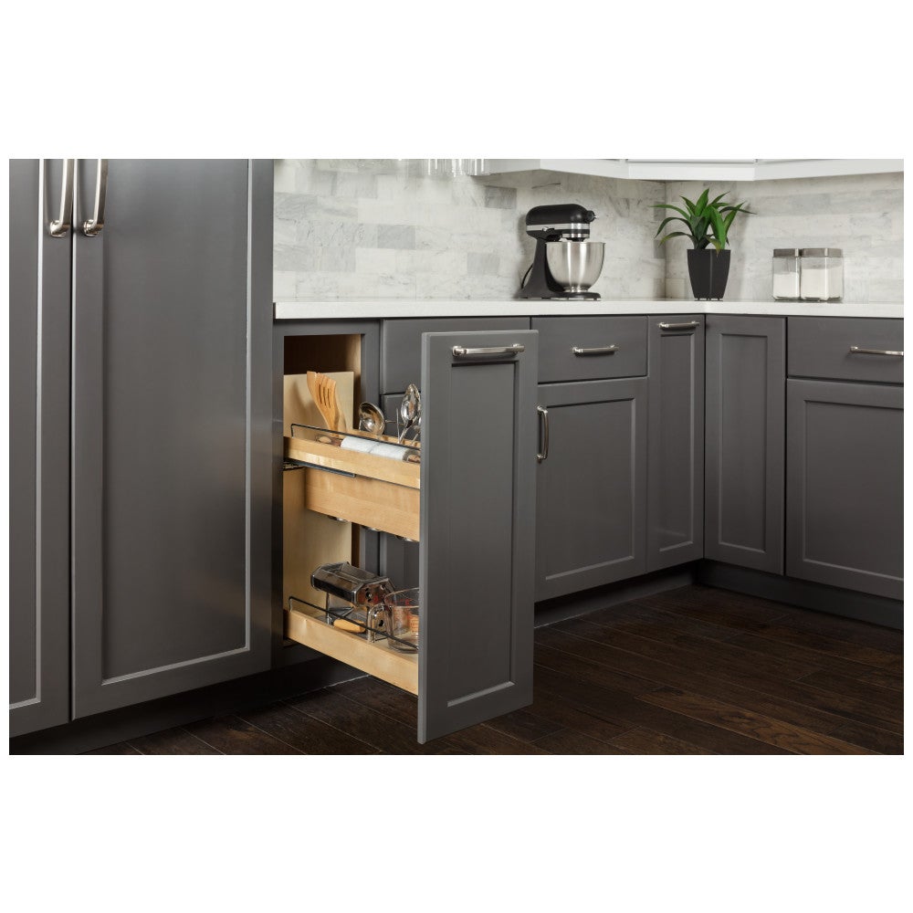 "No Wiggle" Utensil Bin Soft-close Base Cabinet Pullout