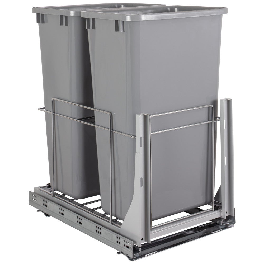 Wire Double Trashcan Pullout with Soft-close Slides