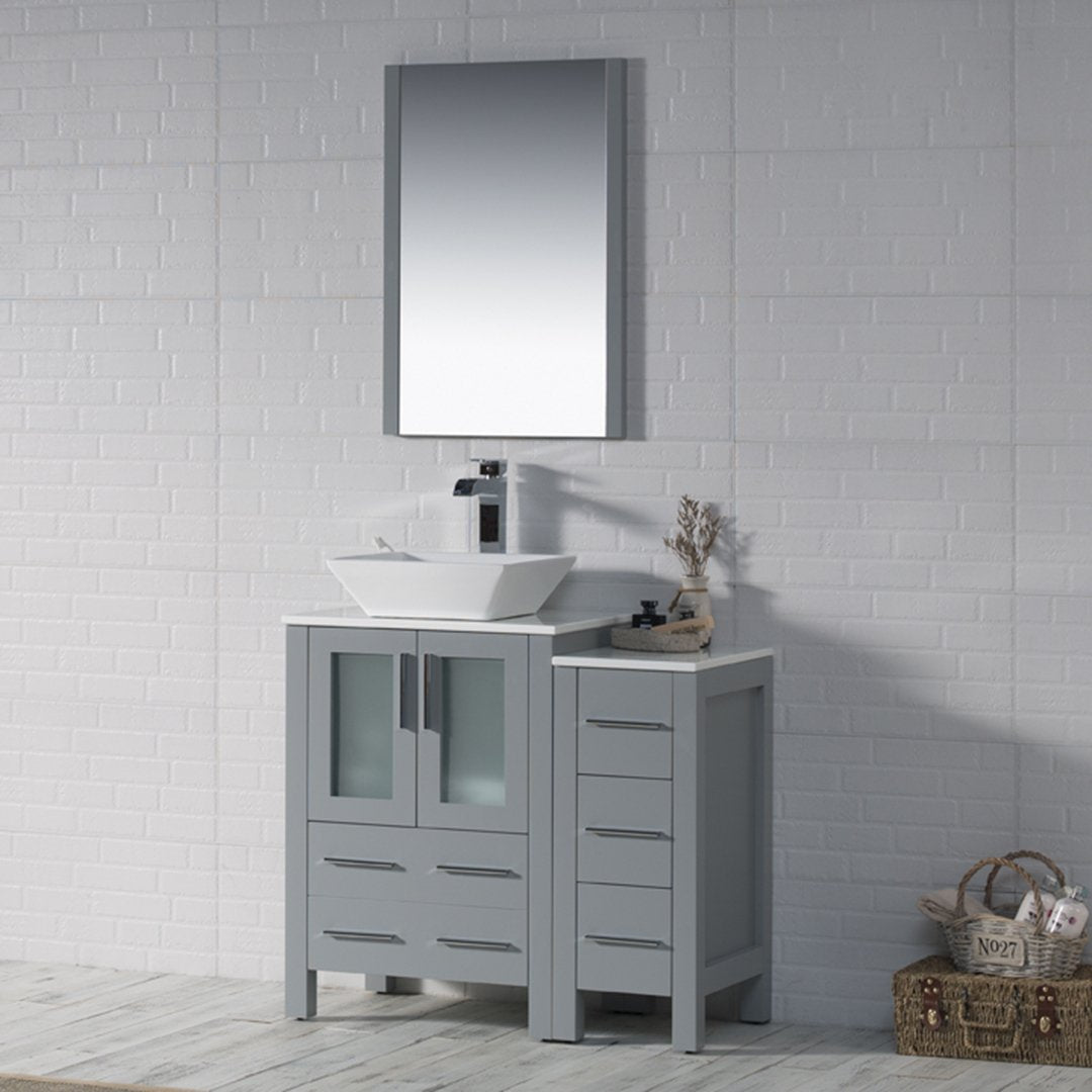 Sydney 36 Inch Vanity with Side Cabinet