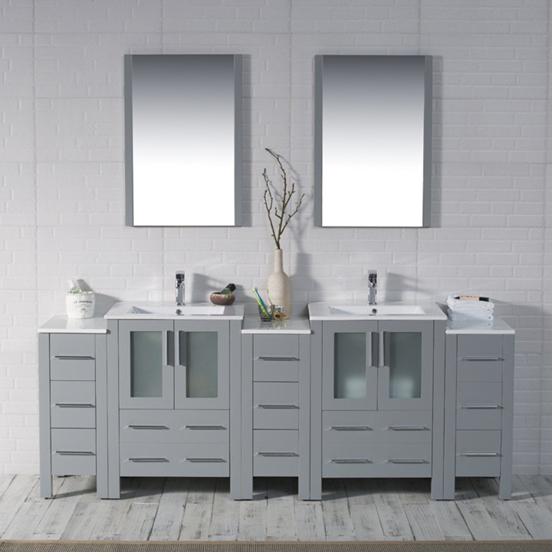 Sydney 84 Inch Vanity with Side Cabinet