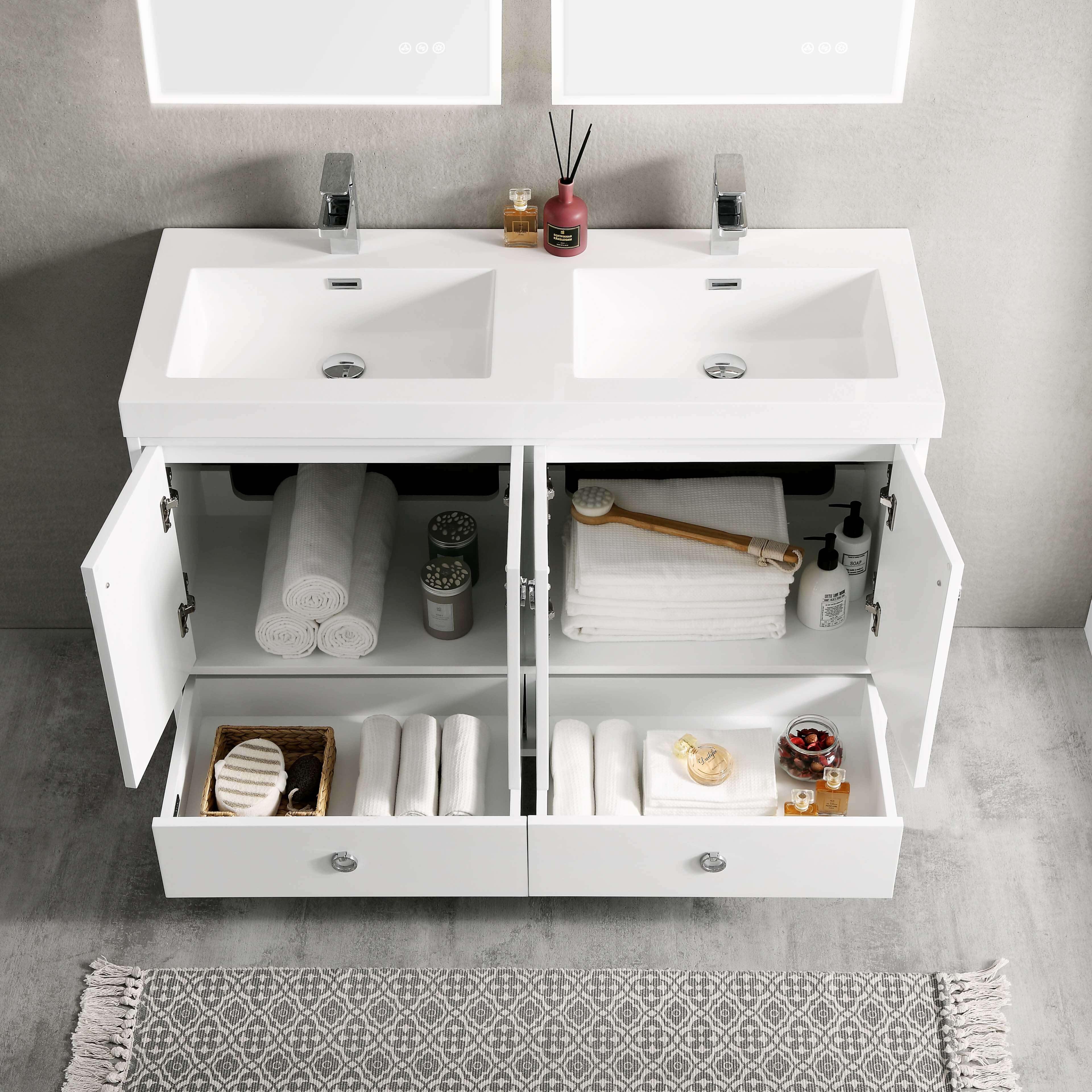 Lyon 48 Inch Vanity – Double Sinks - ezkitchenbath