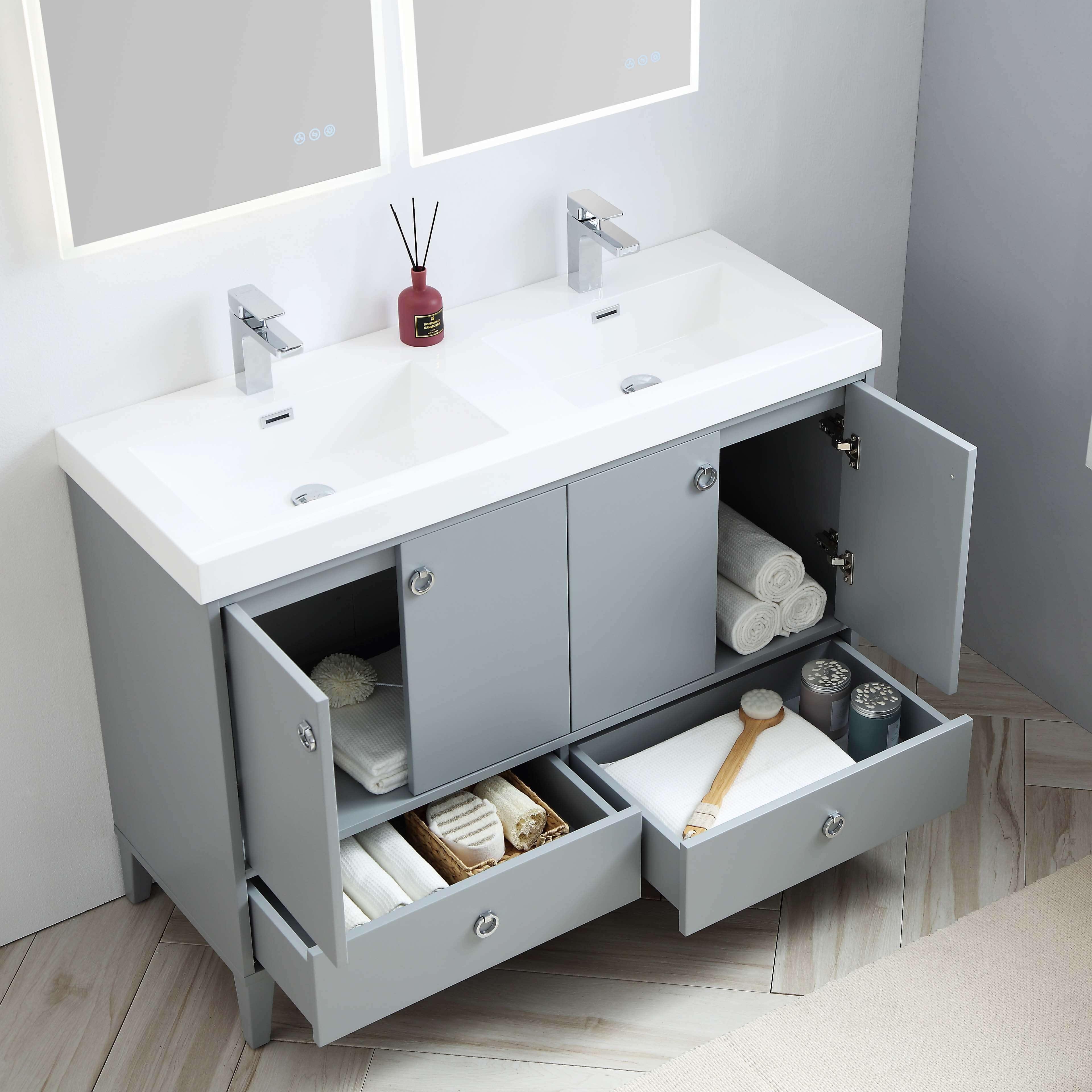 Lyon 48 Inch Vanity – Double Sinks - ezkitchenbath