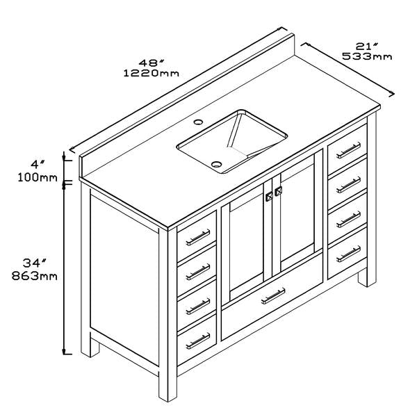 1901 Series 48'' Bathroom Vanity Cabinet Set