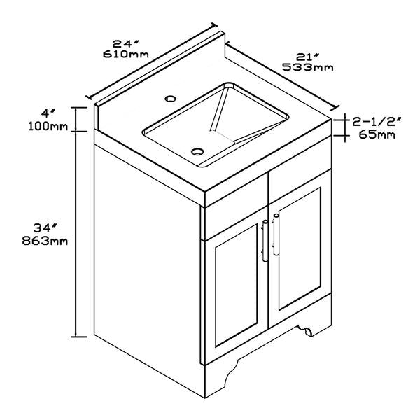 1905 Series 24inch Bathroom Vanity Cabinet Set