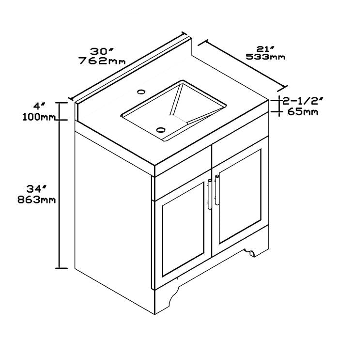 1905 Series 30in Bathroom Vanity Cabinet Set