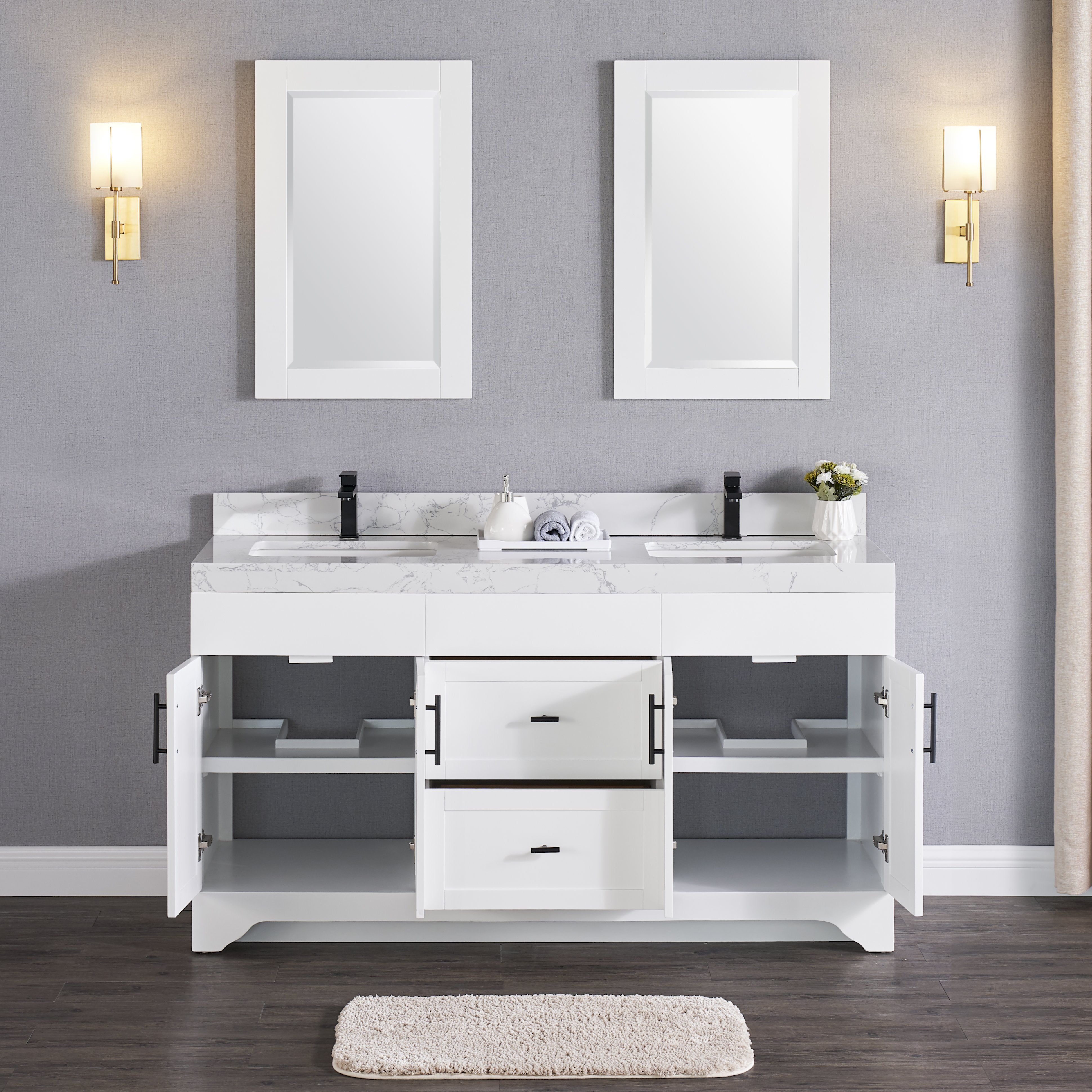 1905 Series 60Inch Bathroom Vanity Cabinet Set