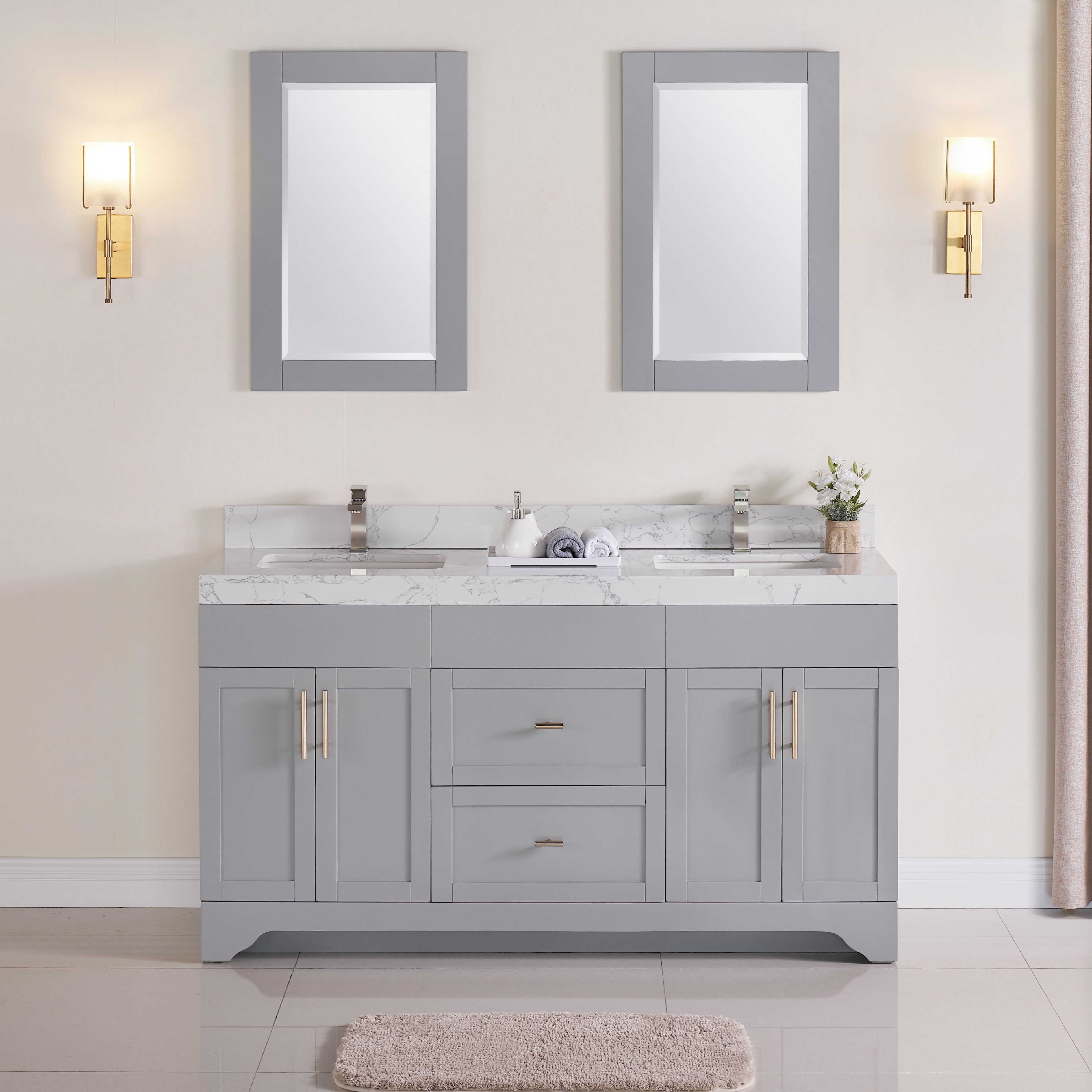 1905 Series 60Inch Bathroom Vanity Cabinet Set