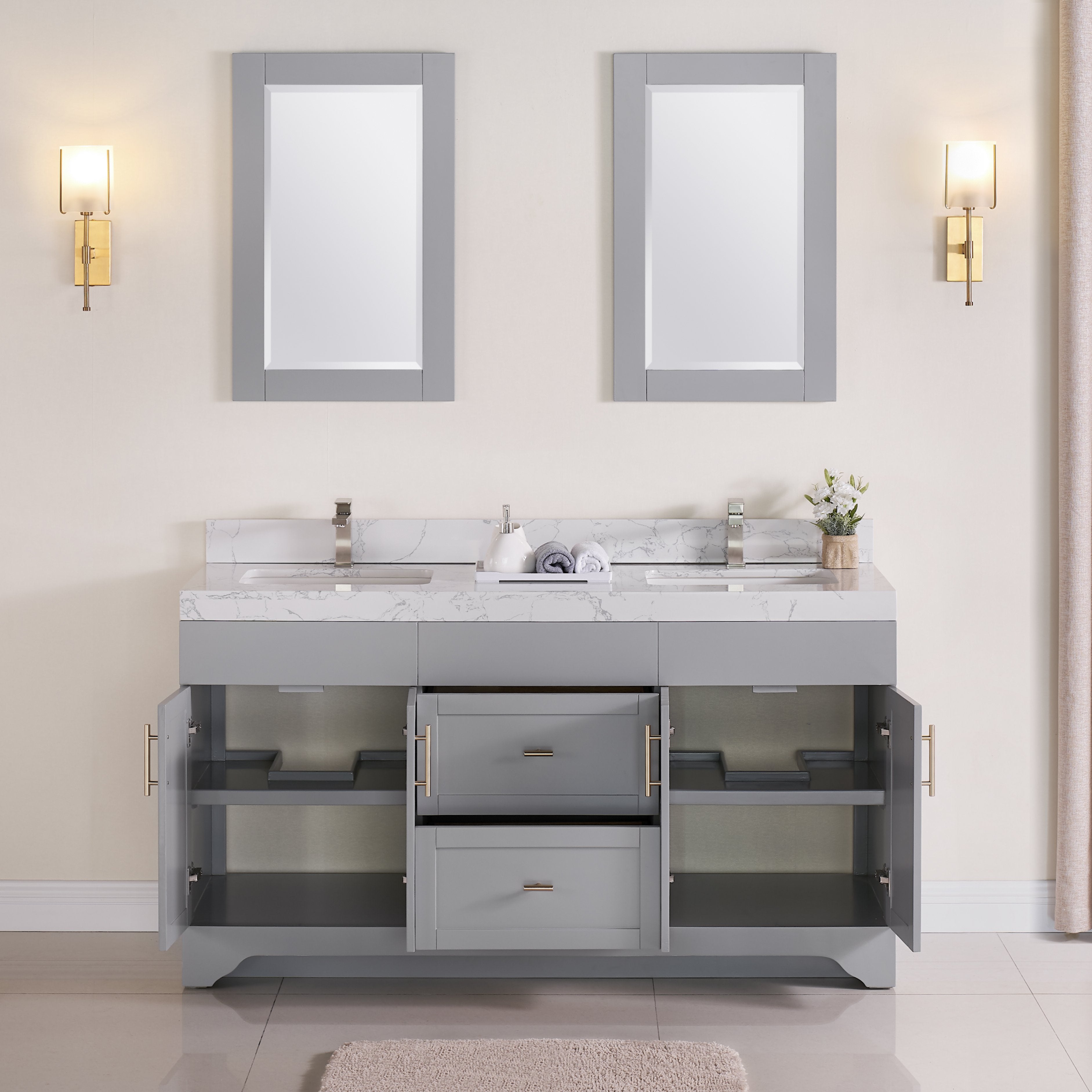 1905 Series 60Inch Bathroom Vanity Cabinet Set