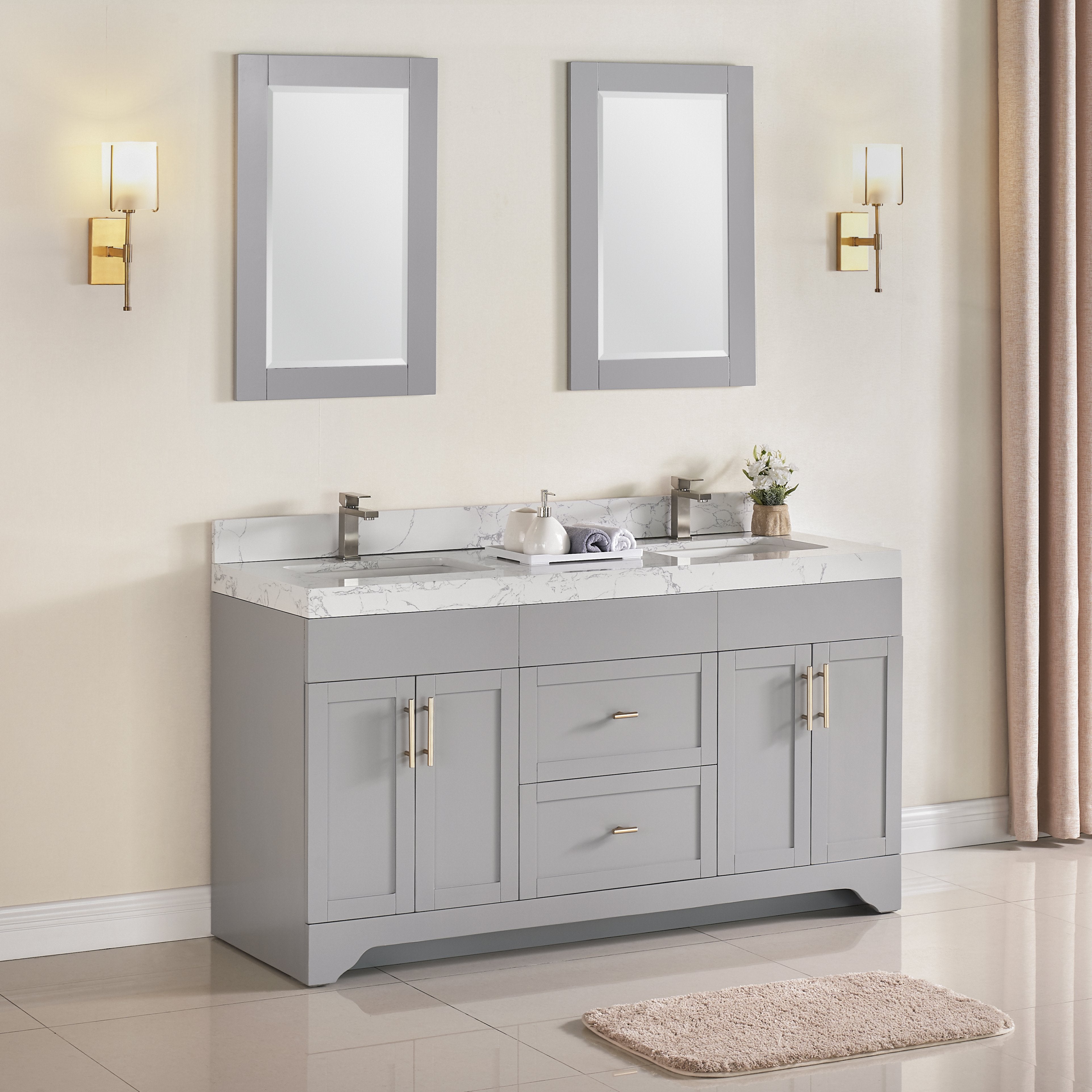 1905 Series 60Inch Bathroom Vanity Cabinet Set