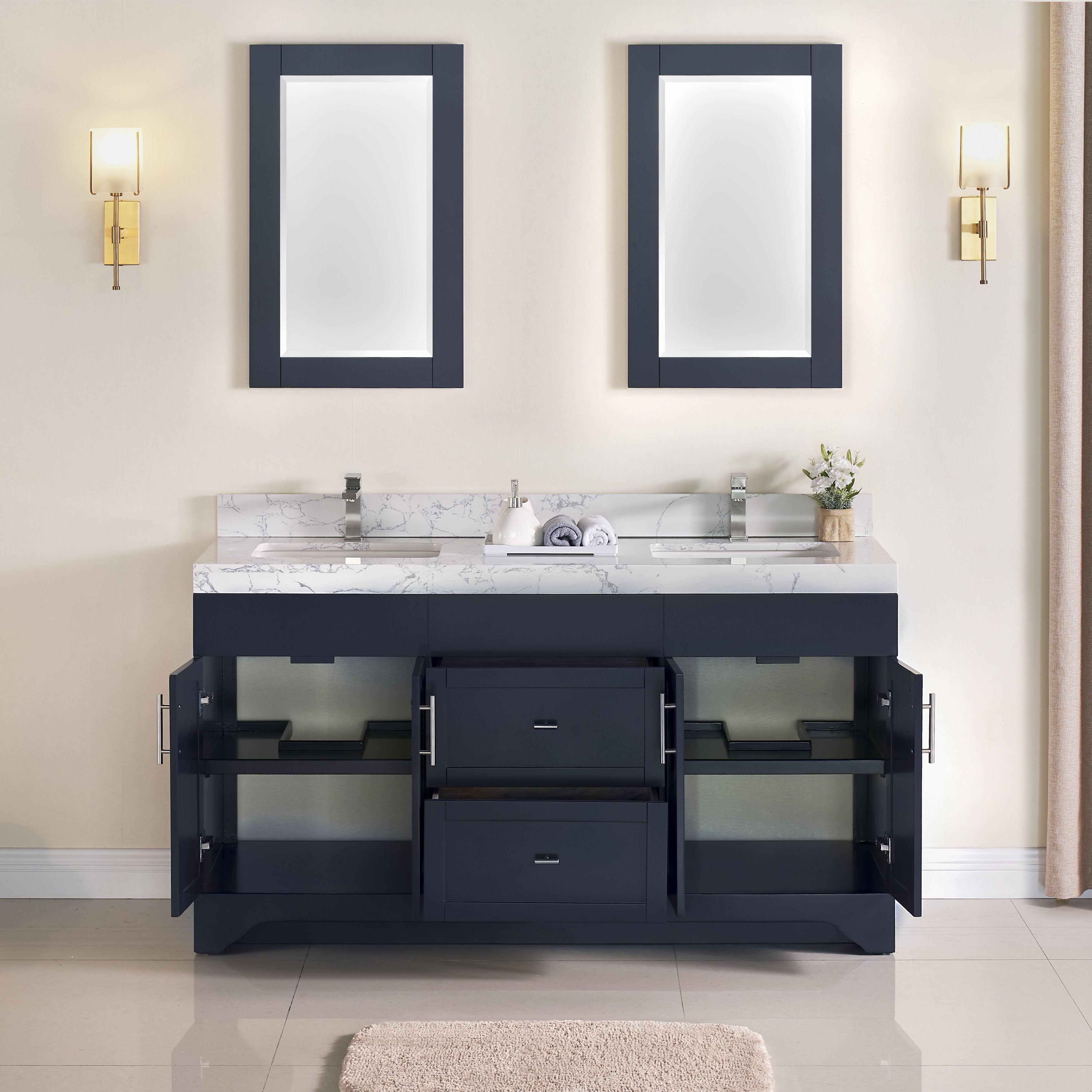 1905 Series 60Inch Bathroom Vanity Cabinet Set