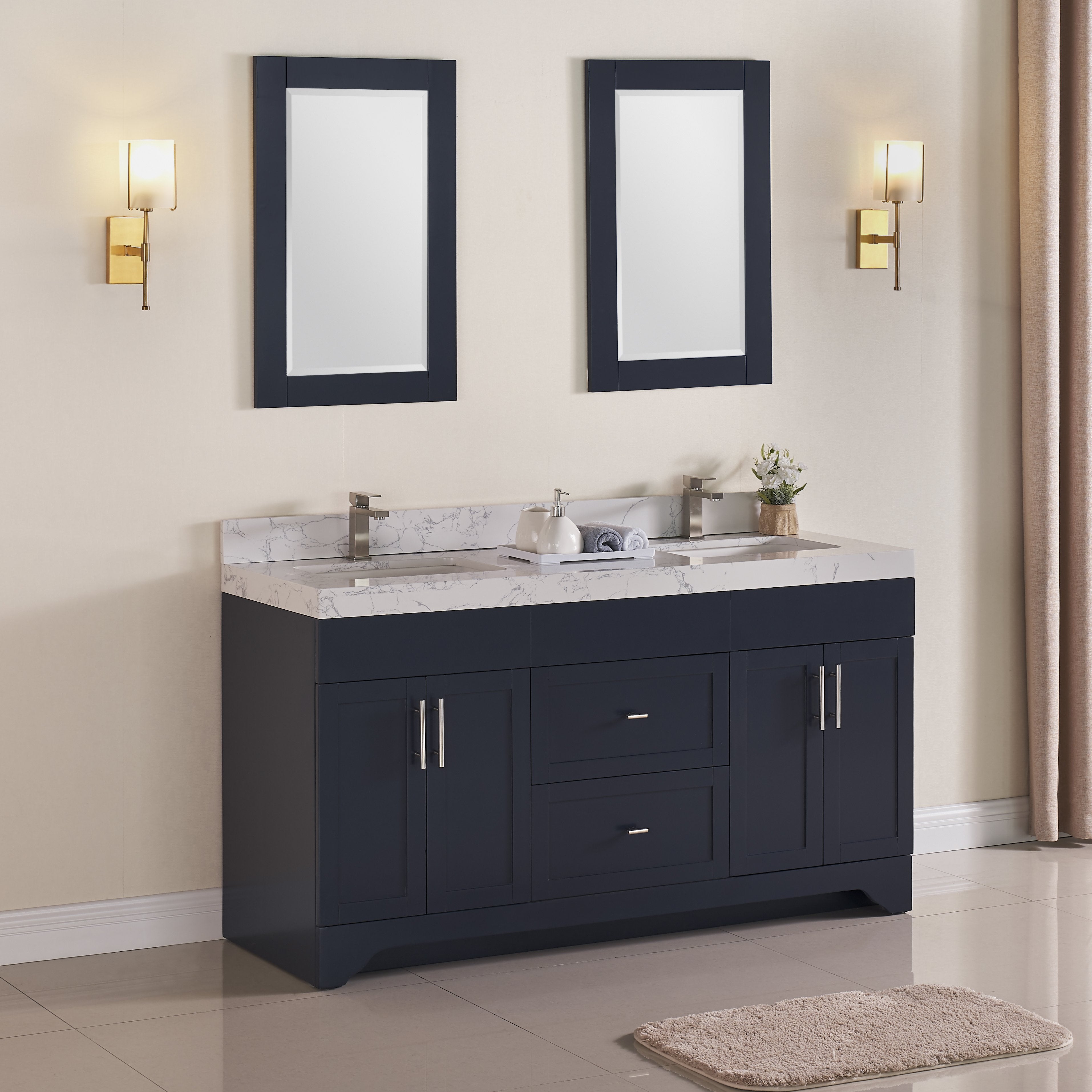 1905 Series 60Inch Bathroom Vanity Cabinet Set