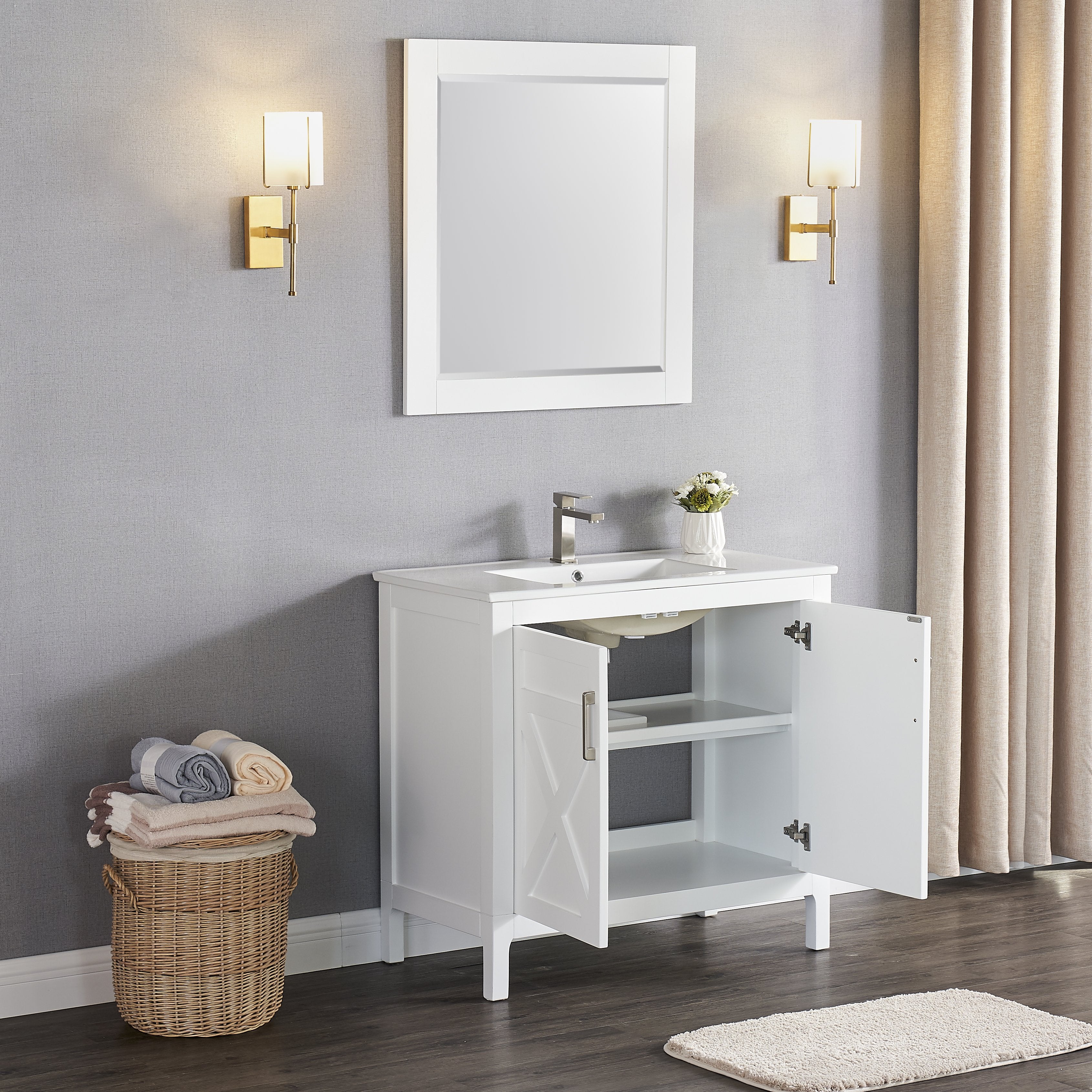 1907 Series 36Inch Bathroom Vanity Cabinet Set