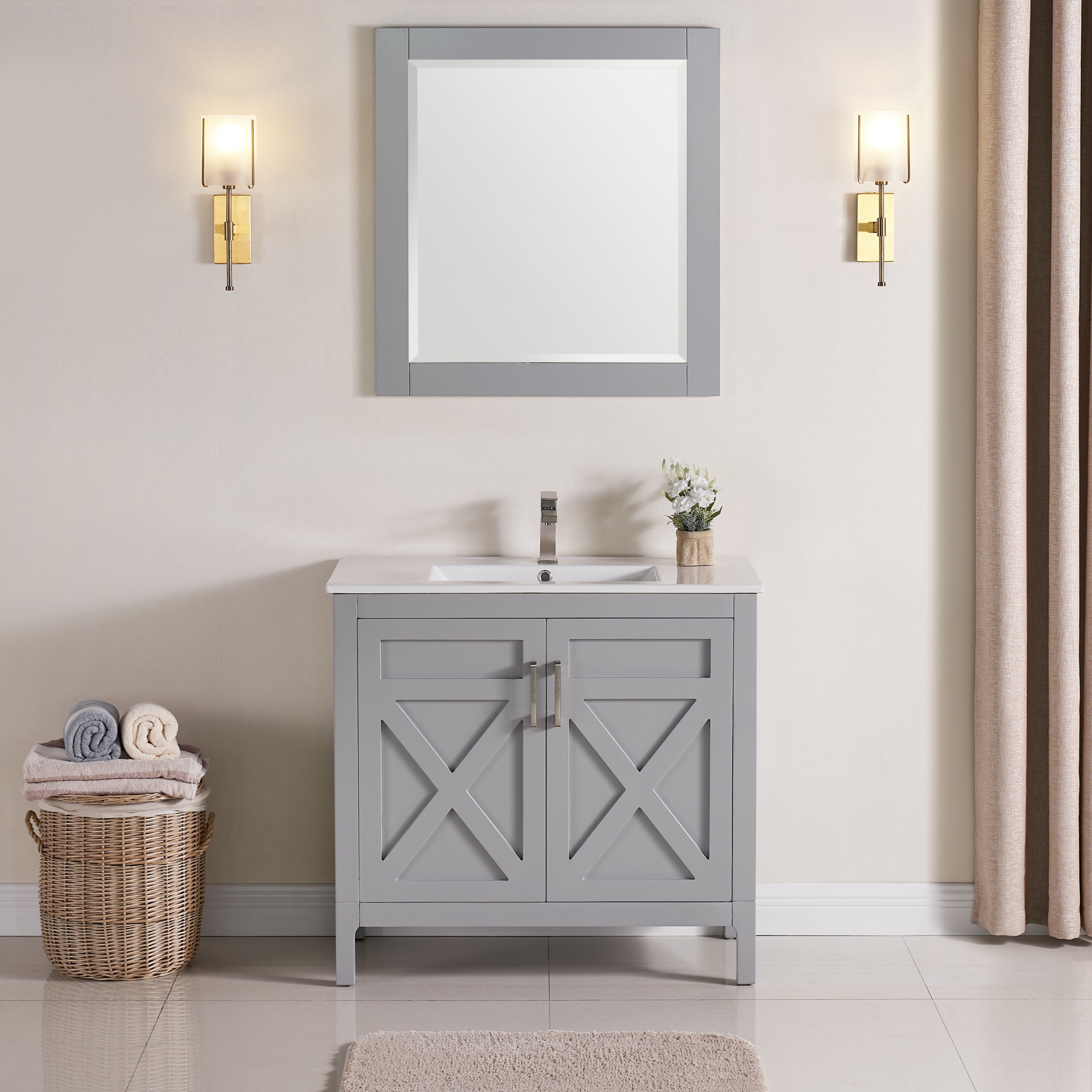 1907 Series 36Inch Bathroom Vanity Cabinet Set