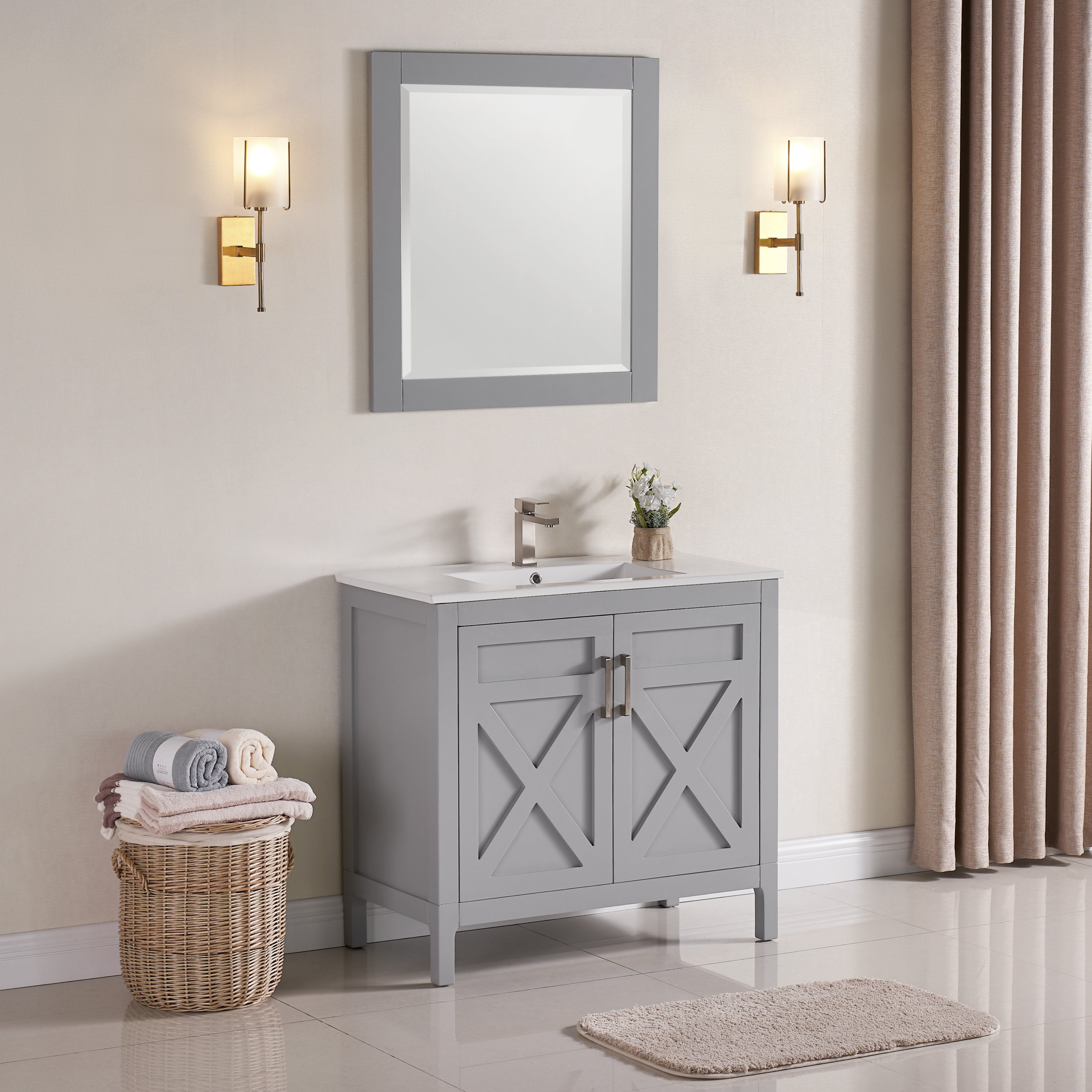 1907 Series 36Inch Bathroom Vanity Cabinet Set