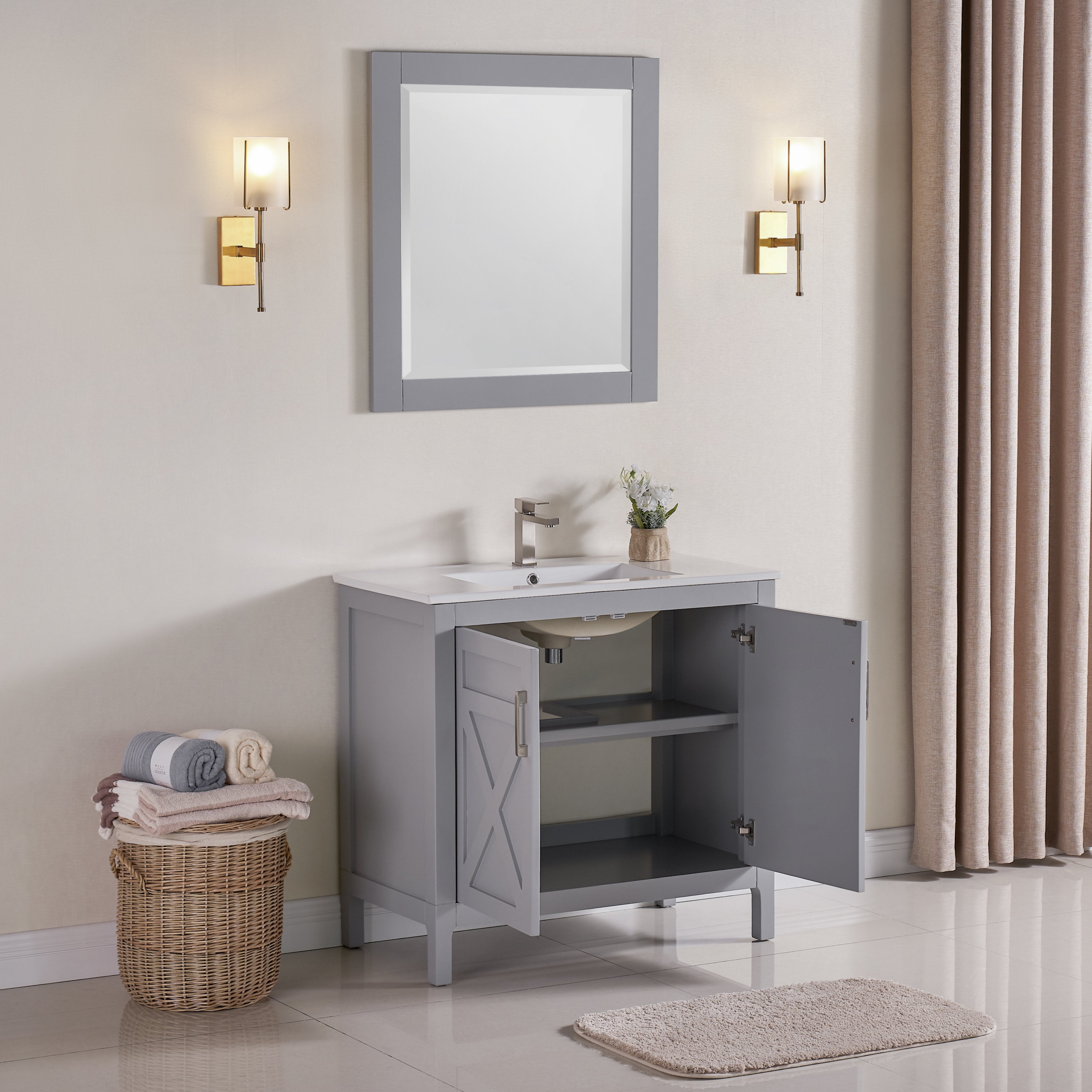 1907 Series 36Inch Bathroom Vanity Cabinet Set