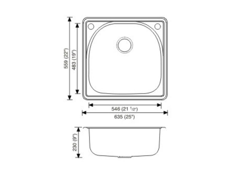 Top-Mount 25'' x 22'' Single Bowl Sink  KST25229-2