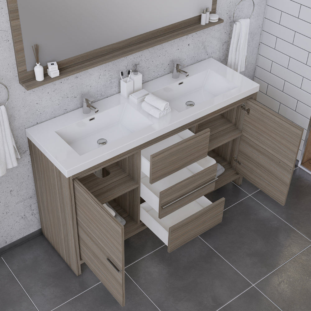 Sortino 60 Double inch Modern Bathroom Vanity