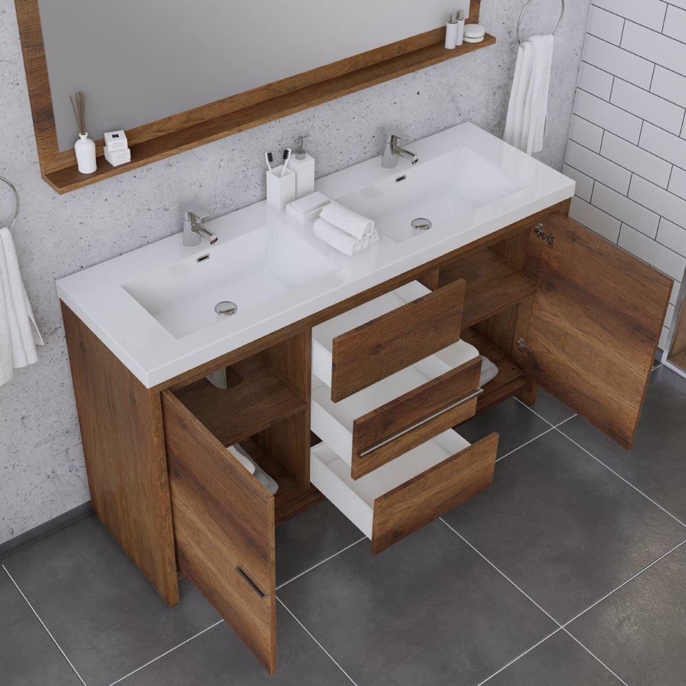 Sortino 60 Double inch Modern Bathroom Vanity