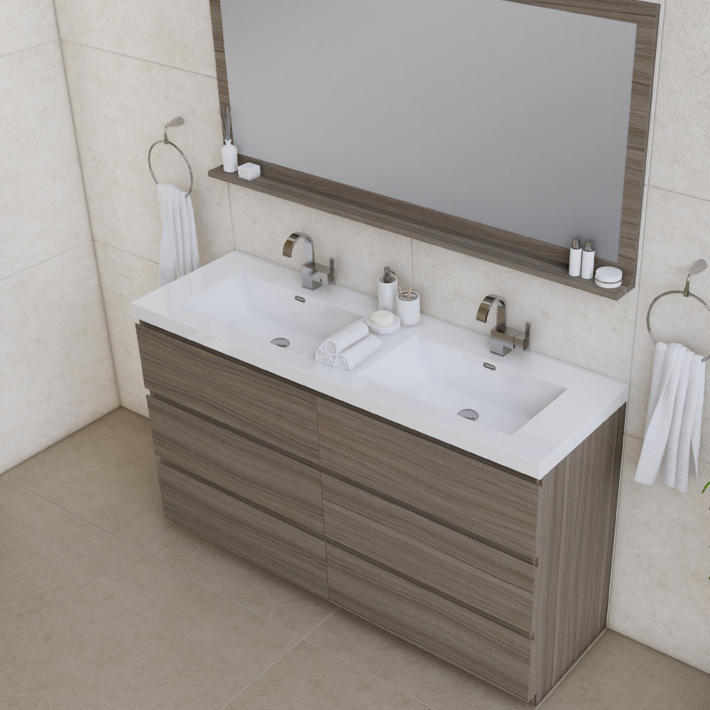 Paterno 60 inch Double Modern Freestanding Bathroom Vanity