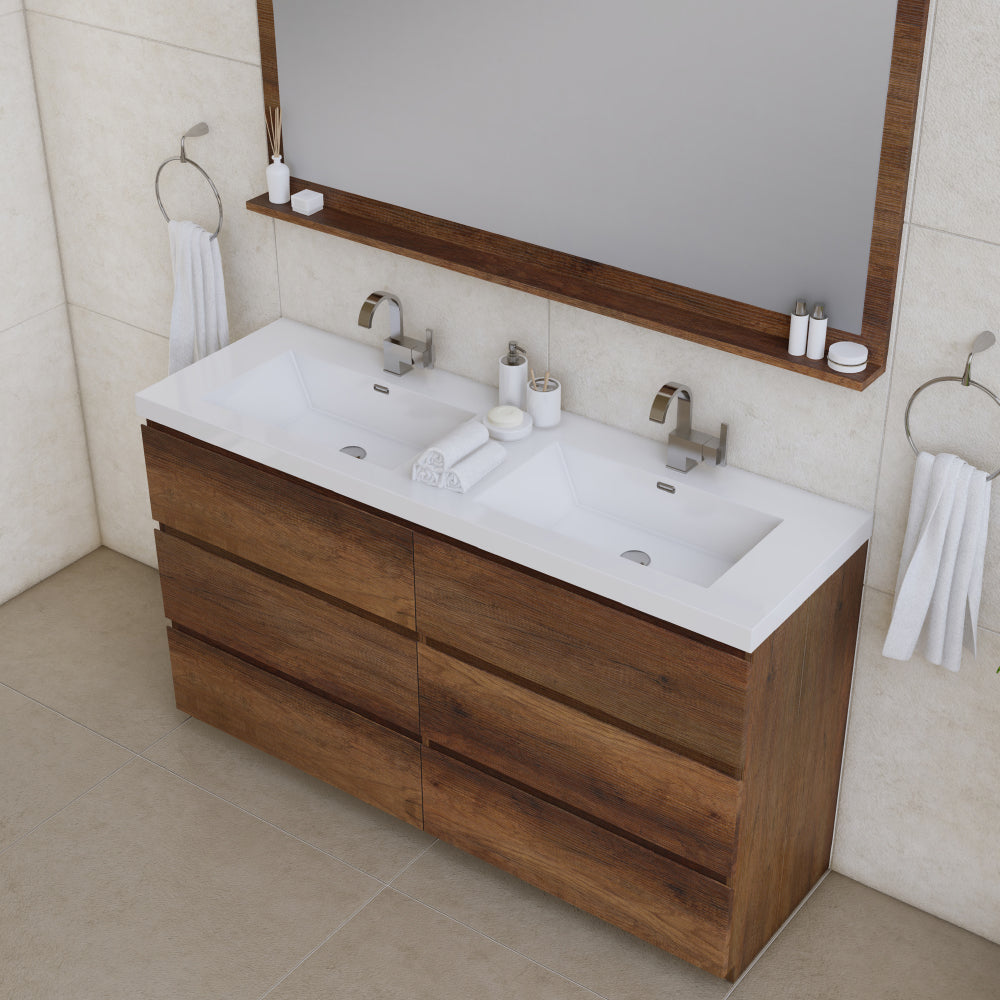 Paterno 60 inch Double Modern Freestanding Bathroom Vanity