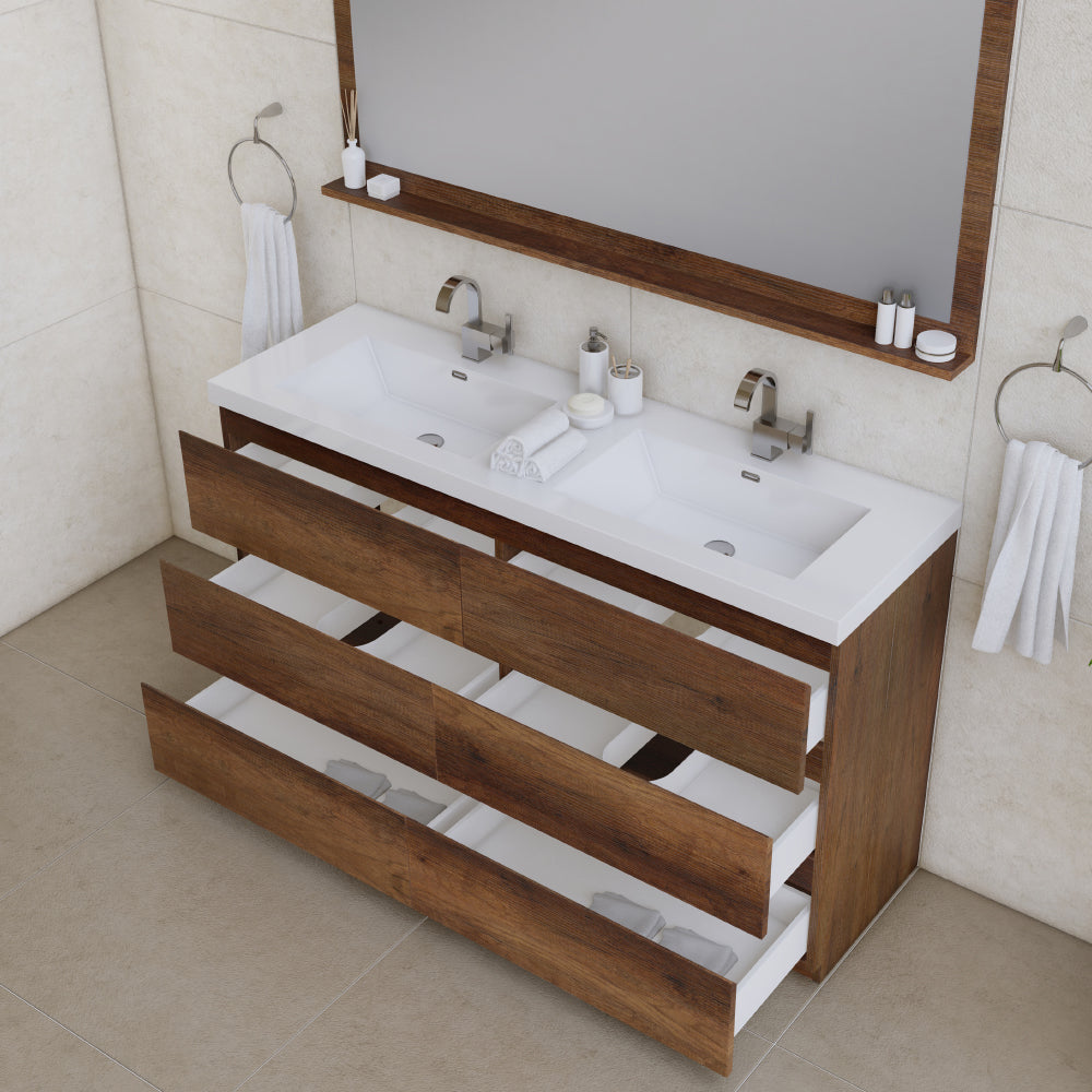 Paterno 60 inch Double Modern Freestanding Bathroom Vanity