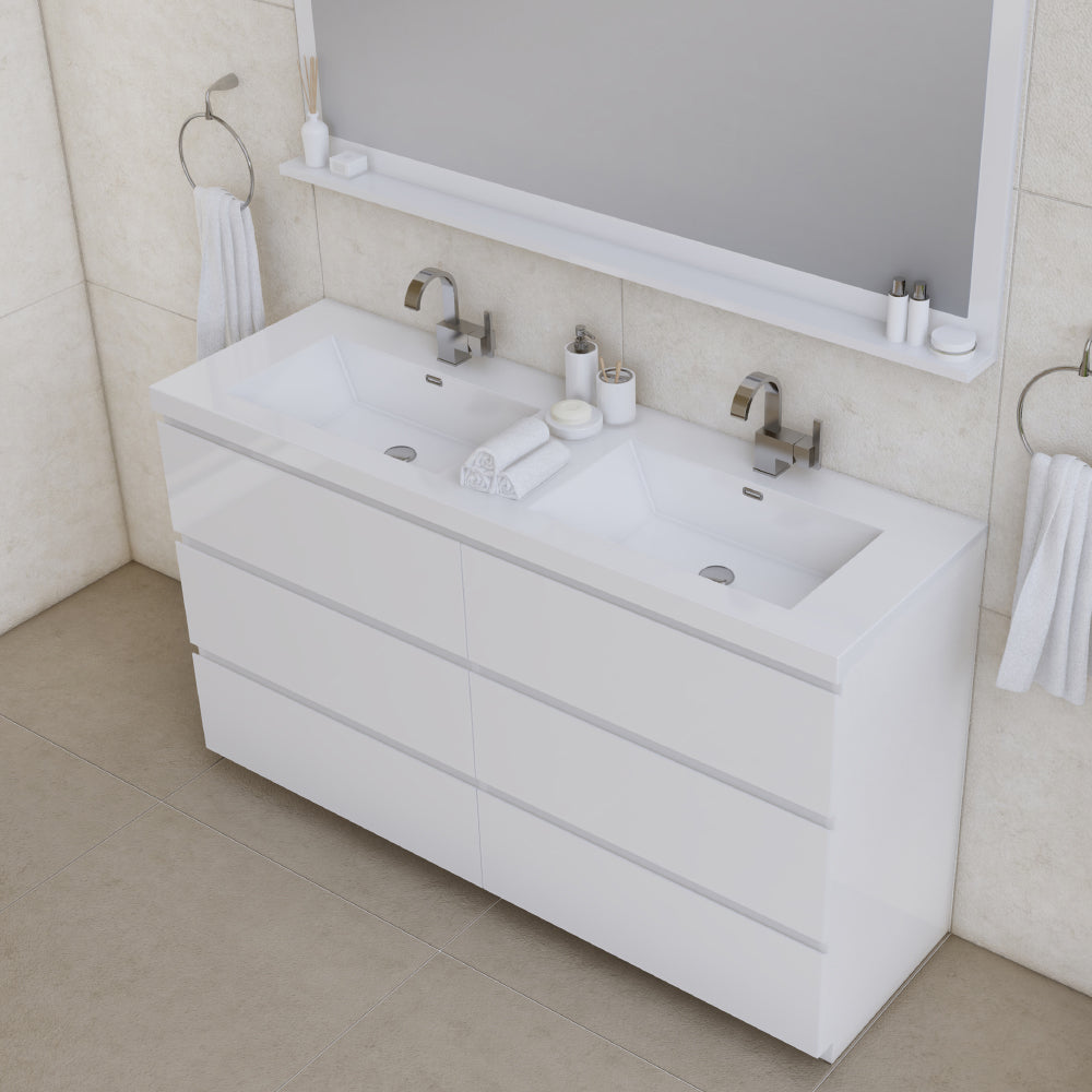 Paterno 60 inch Double Modern Freestanding Bathroom Vanity