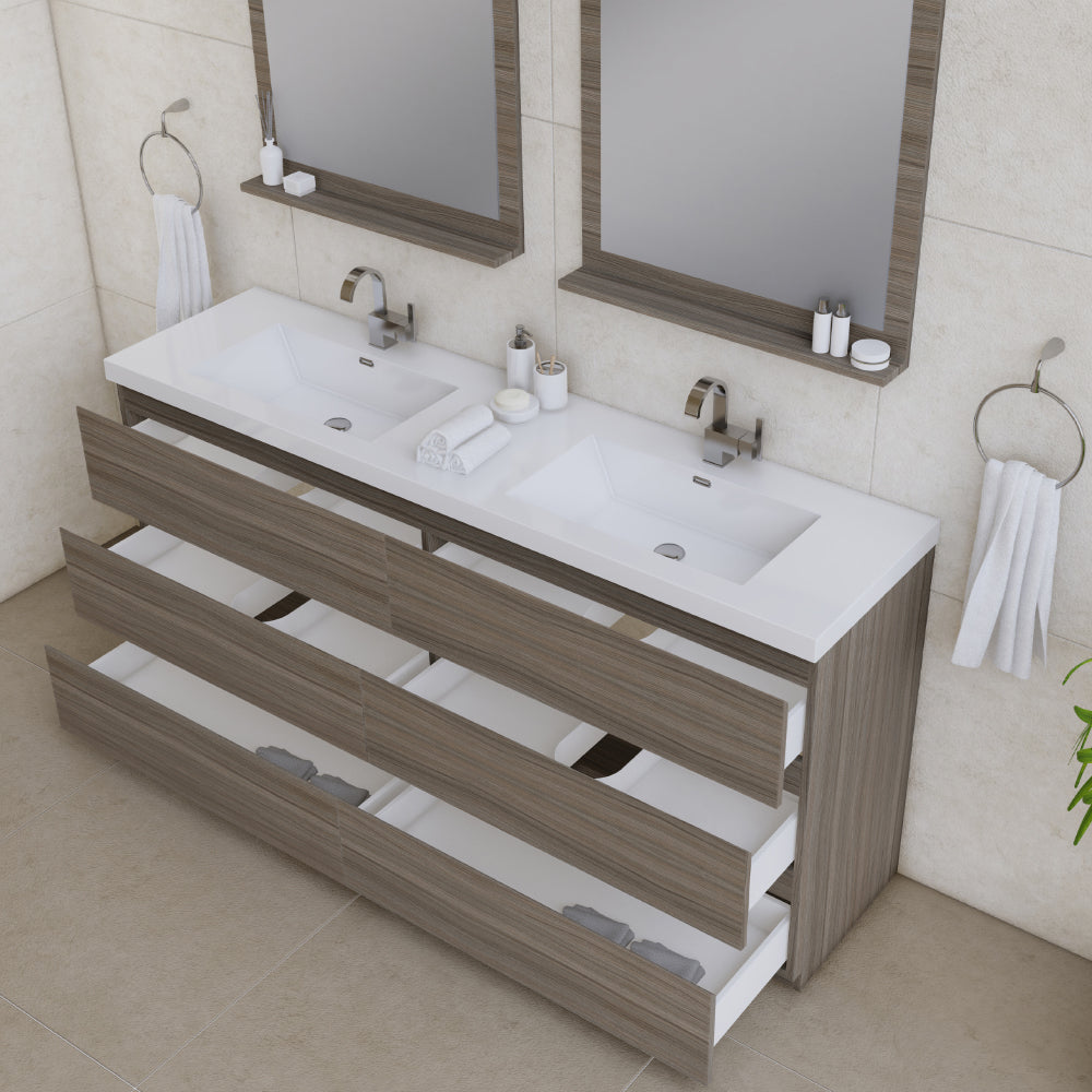 Paterno 72 inch Modern Freestanding Bathroom Vanity