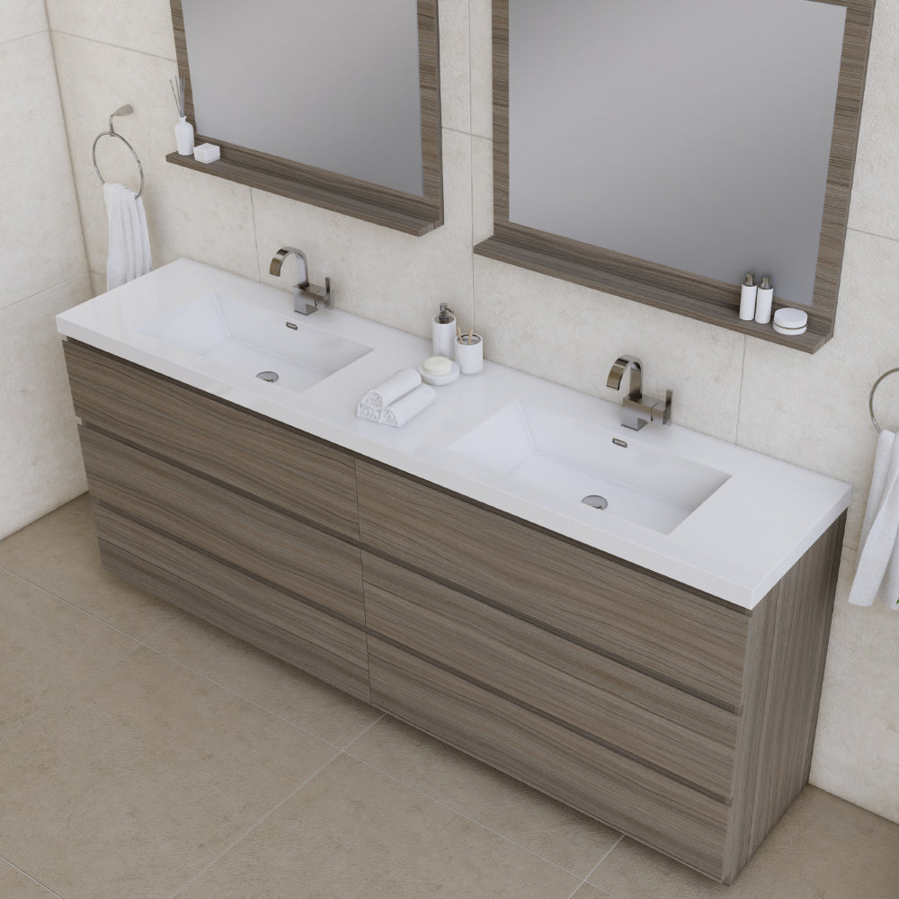 Paterno 84 inch Modern Freestanding Bathroom Vanity