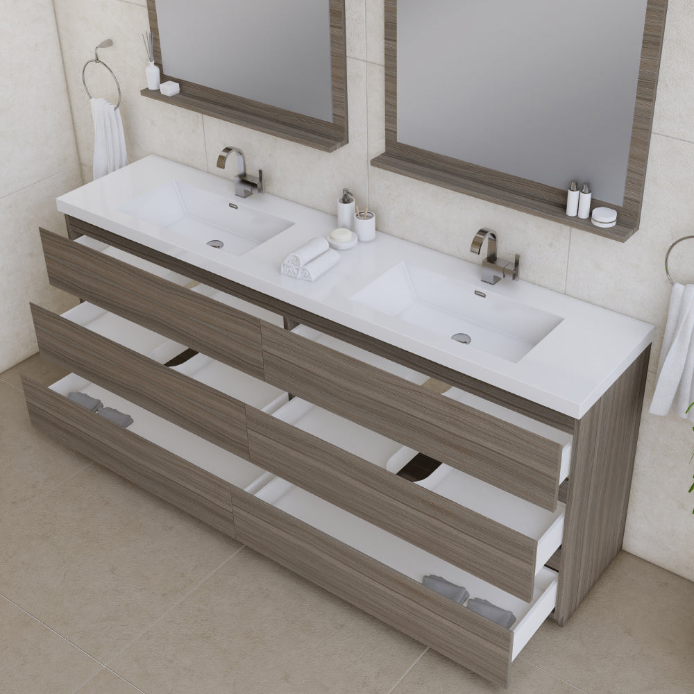 Paterno 84 inch Modern Freestanding Bathroom Vanity