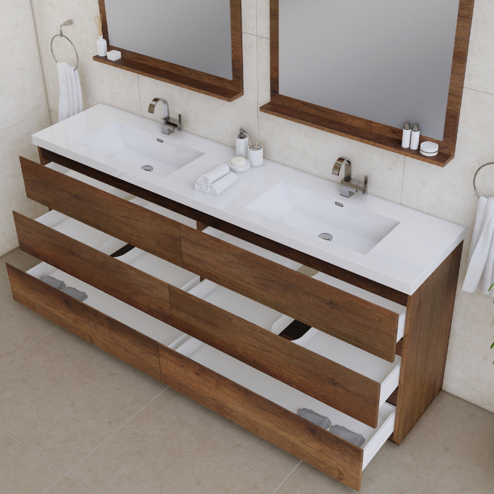 Paterno 84 inch Modern Freestanding Bathroom Vanity