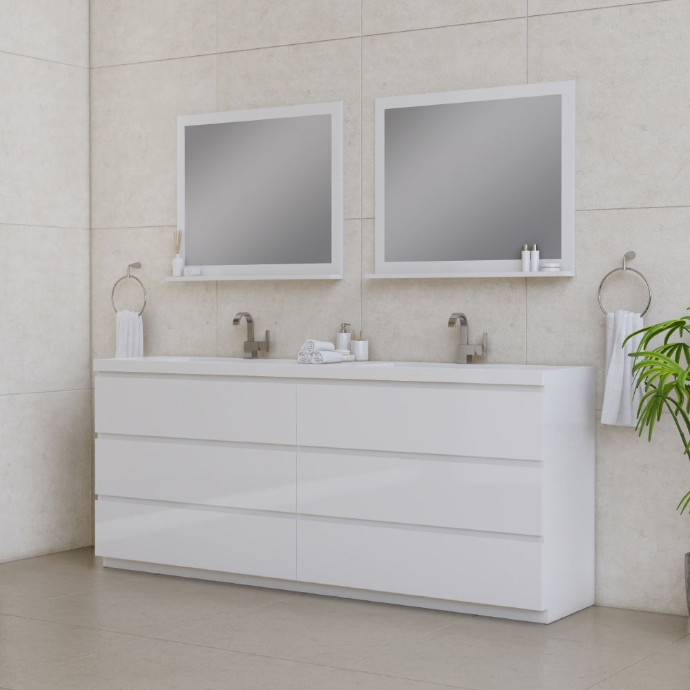 Paterno 84 inch Modern Freestanding Bathroom Vanity