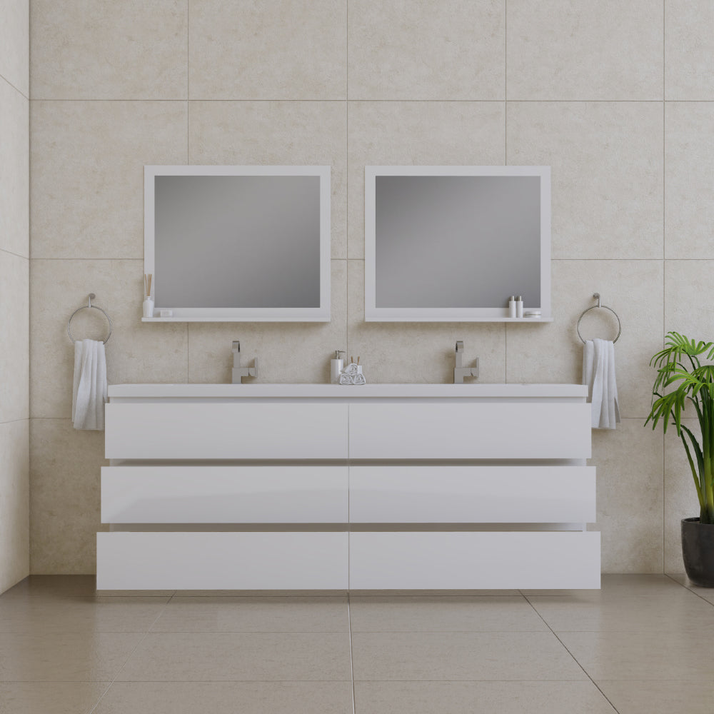 Paterno 84 inch Modern Freestanding Bathroom Vanity