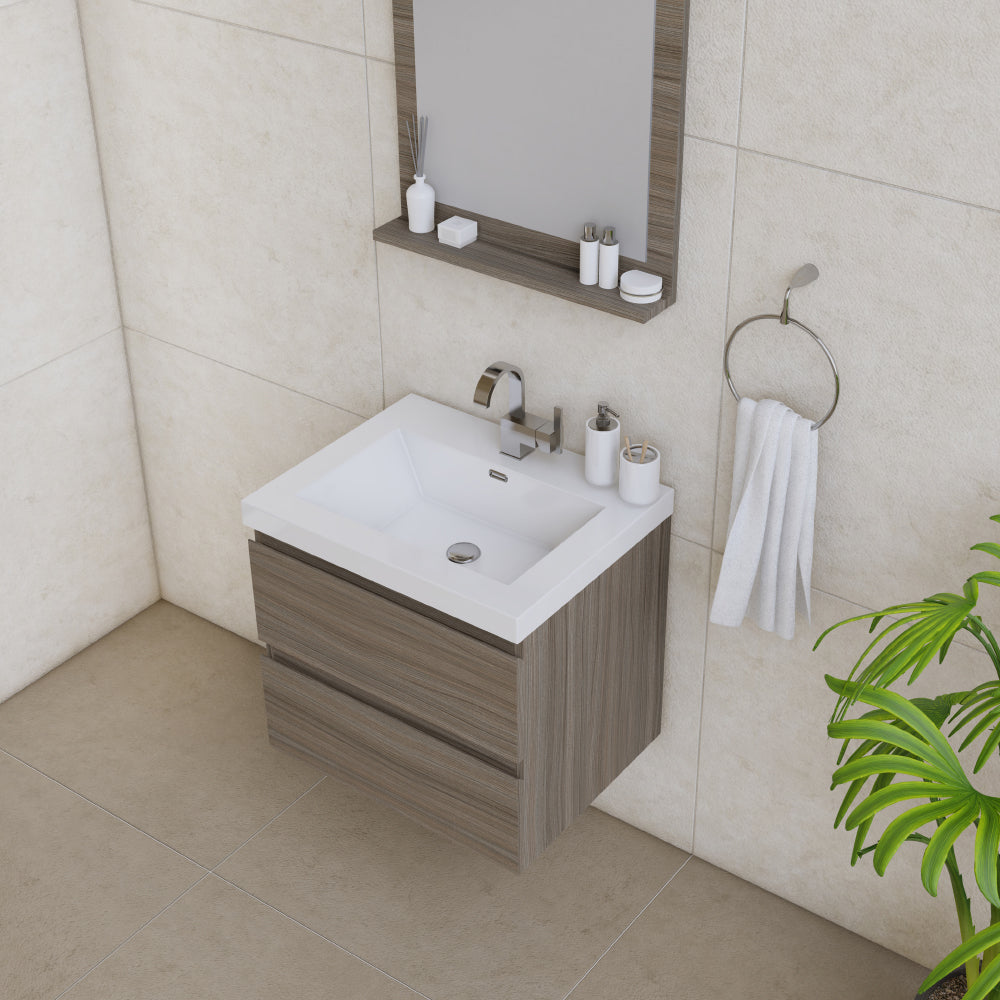 Paterno 24 inch Modern Wall Mounted Bathroom Vanity