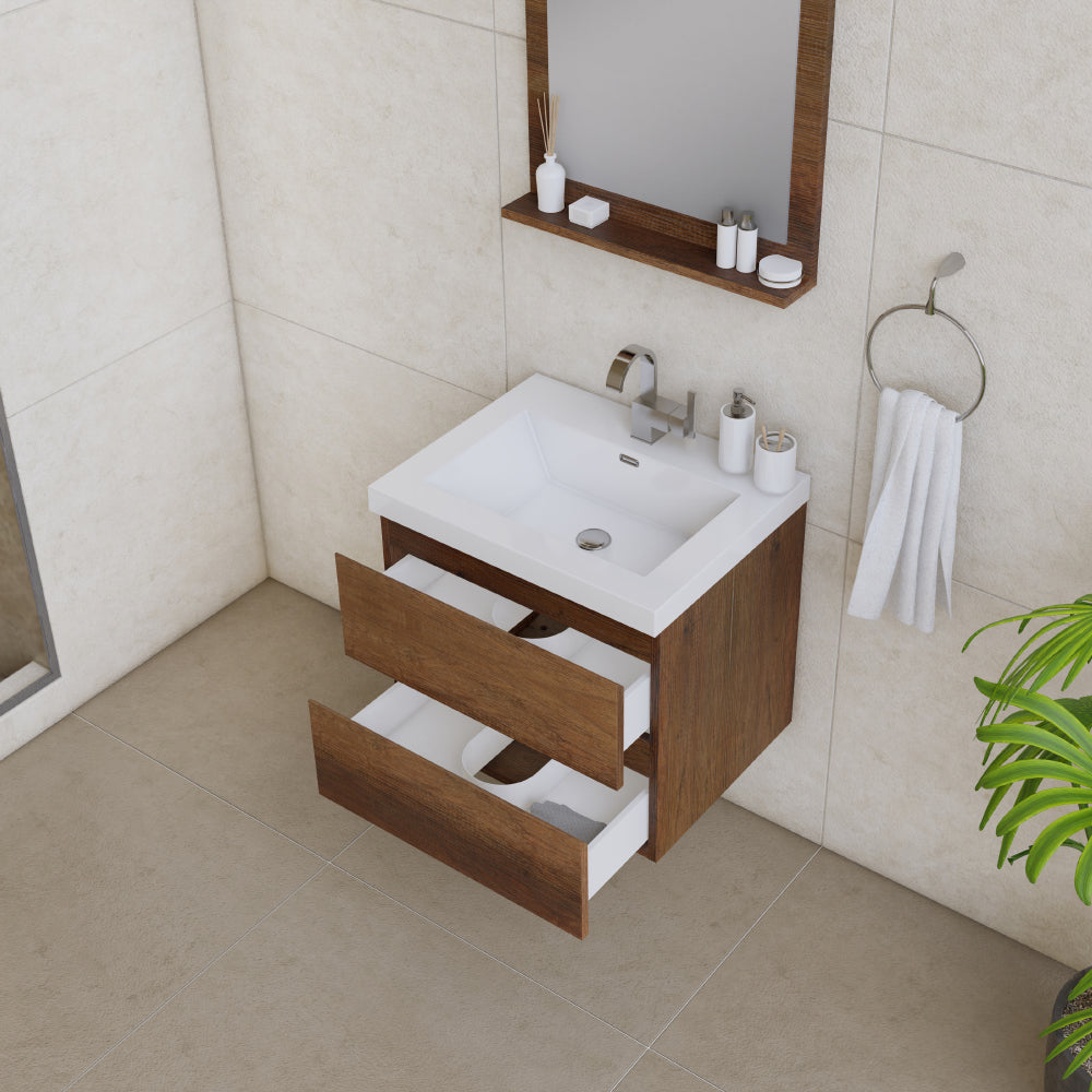 Paterno 24 inch Modern Wall Mounted Bathroom Vanity