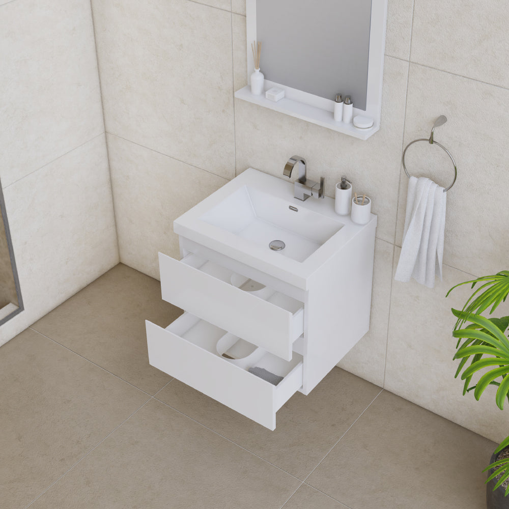 Paterno 24 inch Modern Wall Mounted Bathroom Vanity