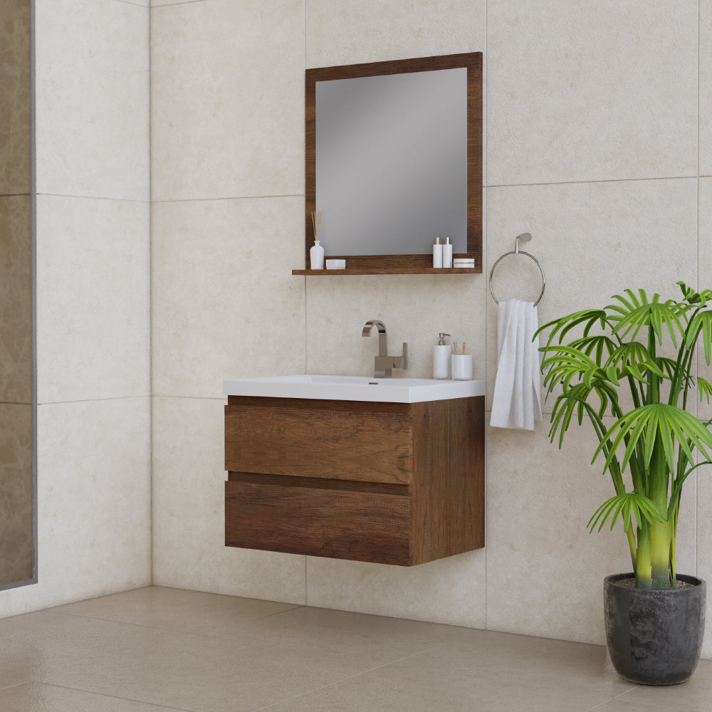 Paterno 30 inch Modern Wall Mounted Bathroom Vanity