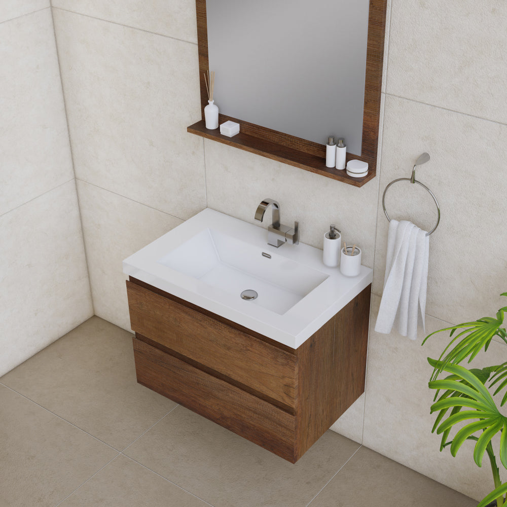 Paterno 30 inch Modern Wall Mounted Bathroom Vanity