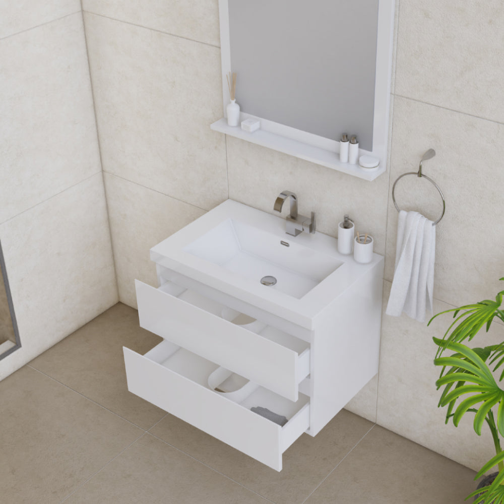 Paterno 30 inch Modern Wall Mounted Bathroom Vanity