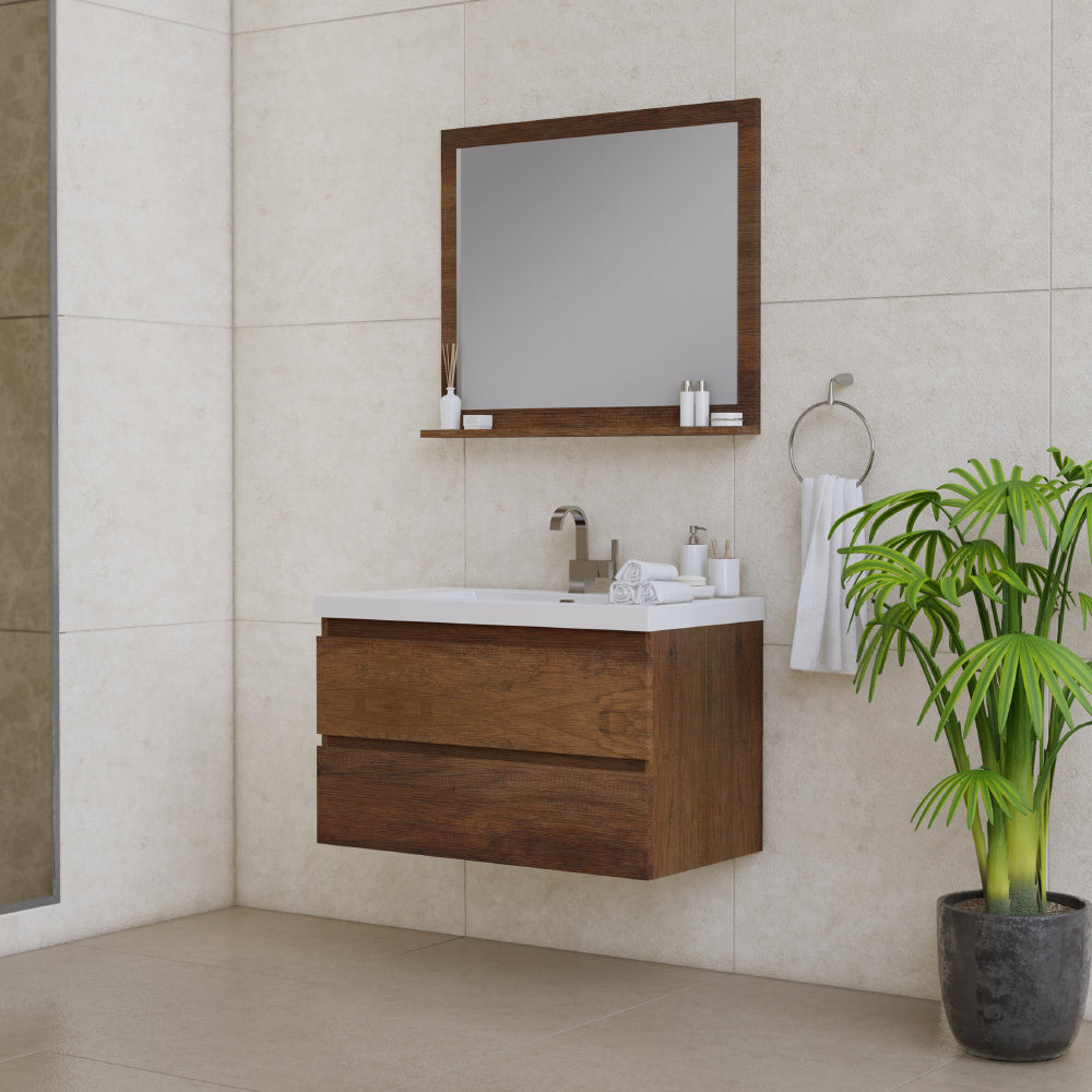 Paterno 36 inch Modern Wall Mounted Bathroom Vanity