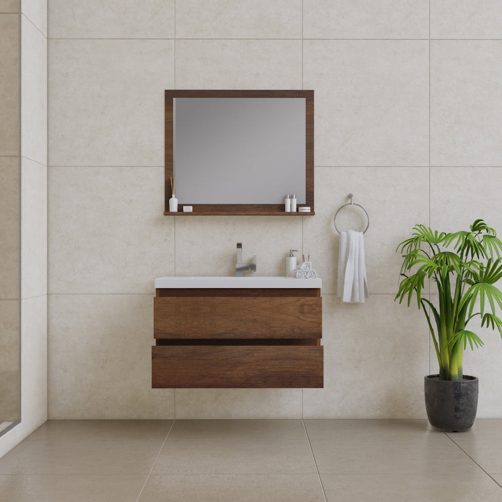 Paterno 36 inch Modern Wall Mounted Bathroom Vanity