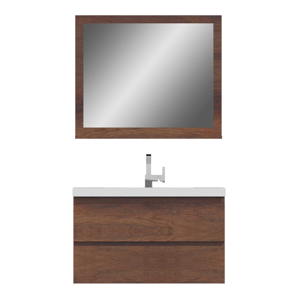 Paterno 36 inch Modern Wall Mounted Bathroom Vanity