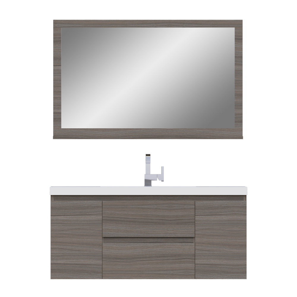 Paterno 48 inch Modern Wall Mounted Bathroom Vanity, Rosewood