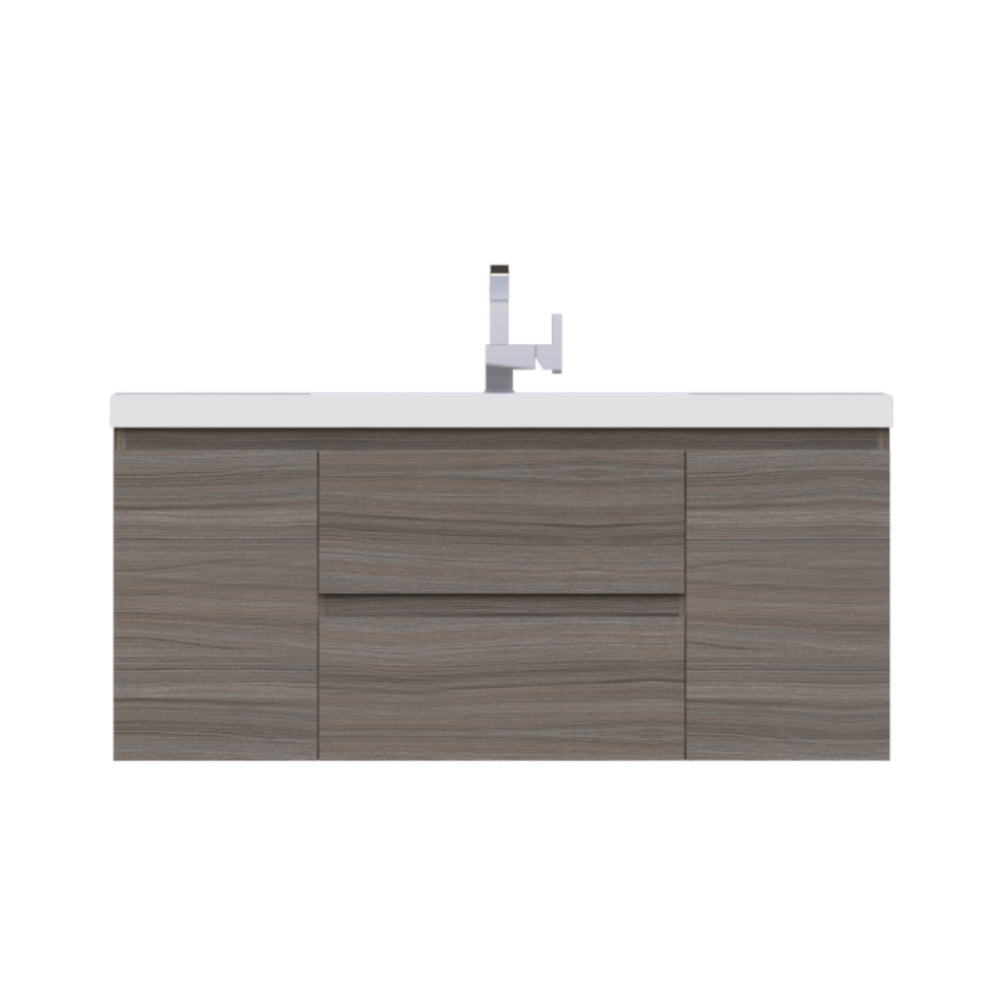 Paterno 48 inch Modern Wall Mounted Bathroom Vanity, Rosewood