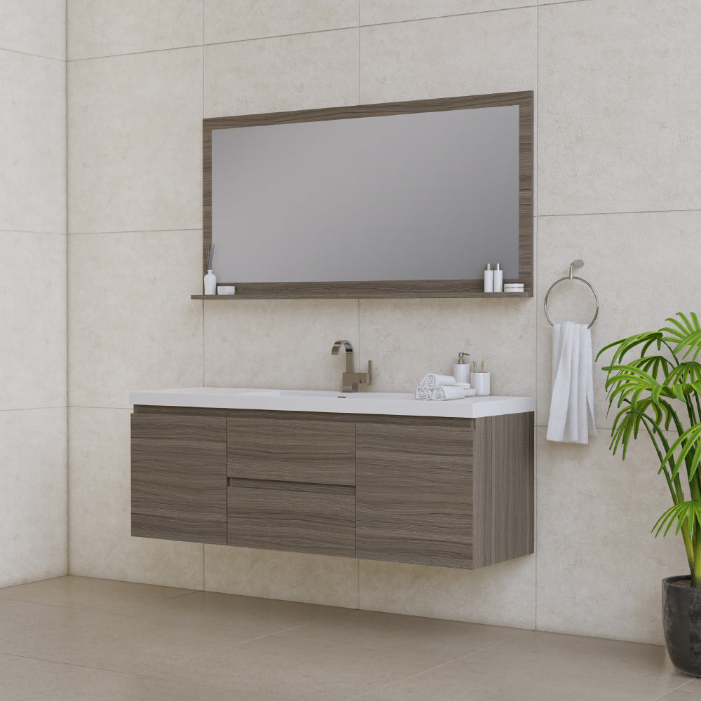 Paterno 60 inch Single Modern Wall Mounted Bathroom Vanit